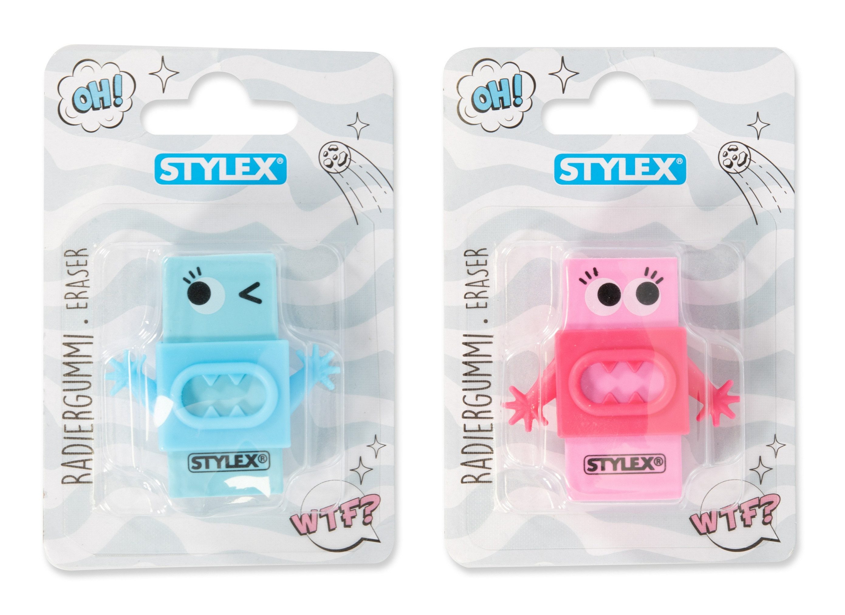 Stylex Schreibwaren Radiergummi 2x Radiergummi "Monster" / Radierer