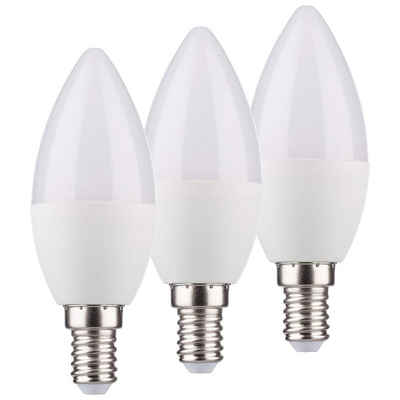 MÜLLER LICHT LED-Leuchtmittel Kerzen B35 3er-Set 5,5W ~ 40W E14 matt 420lm Ra95 120° 2700K, warmweiß, Flicker-Free
