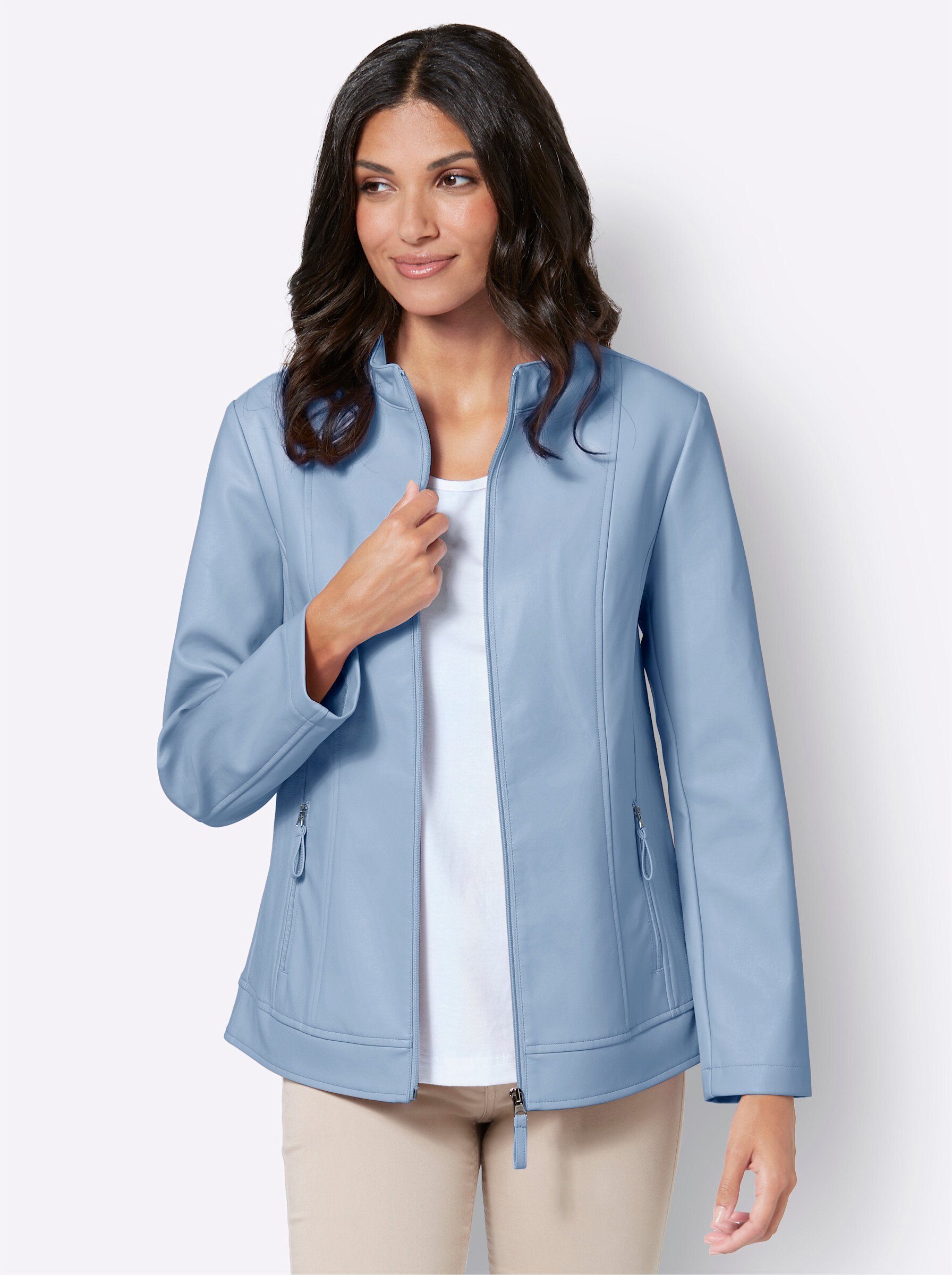 Classic Basics Lederimitatjacke ohne Kapuze günstig online kaufen
