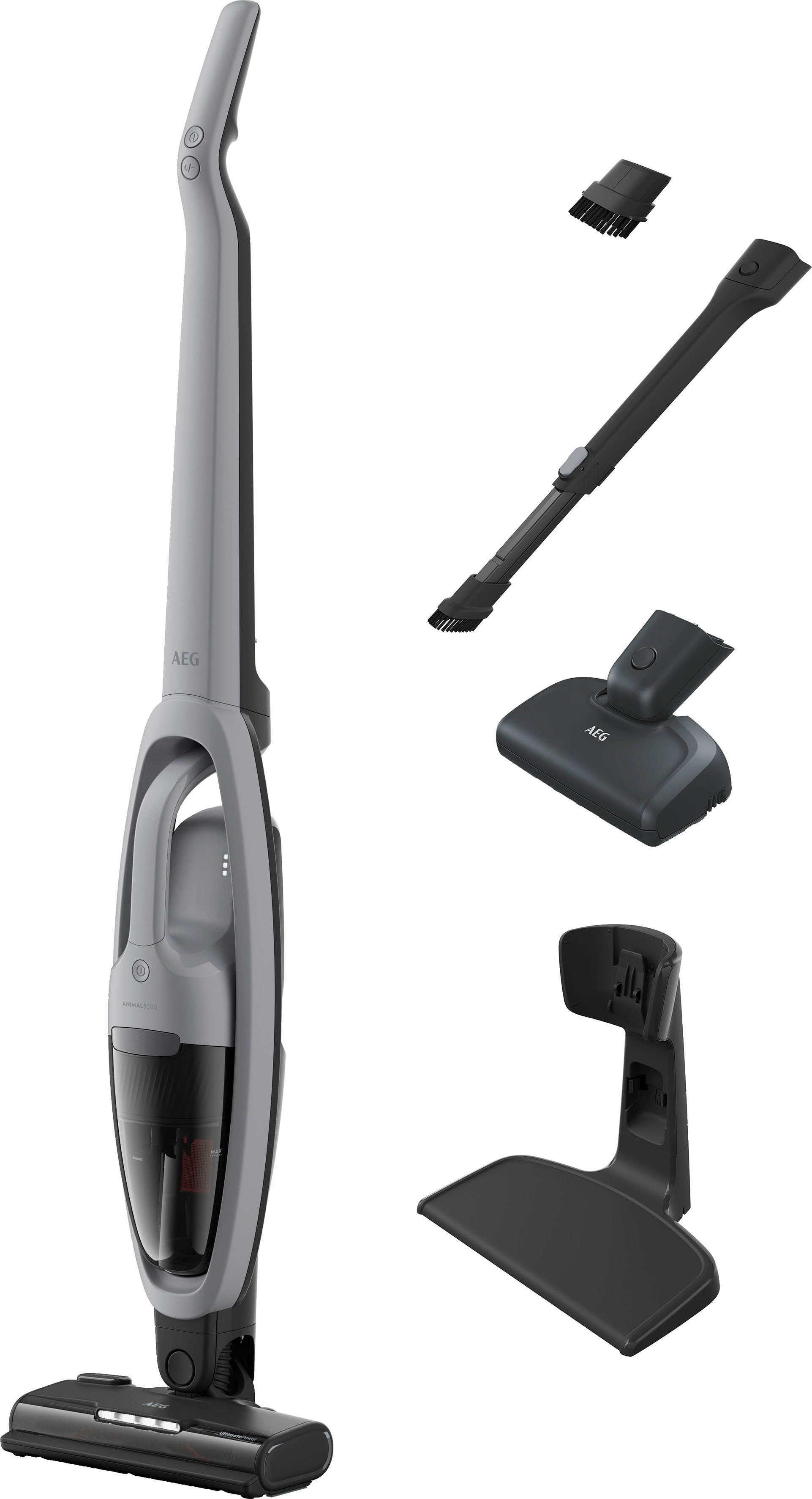 AEG Akku-Hand-und Stielstaubsauger ANIMAL 5000 AKKU-STAUBSAUGER (AS52AB21UG), beutellos, 2in1, leise 79 dB(A), 58 % Recyclingmaterial, bis zu 50 Min. Laufzeit