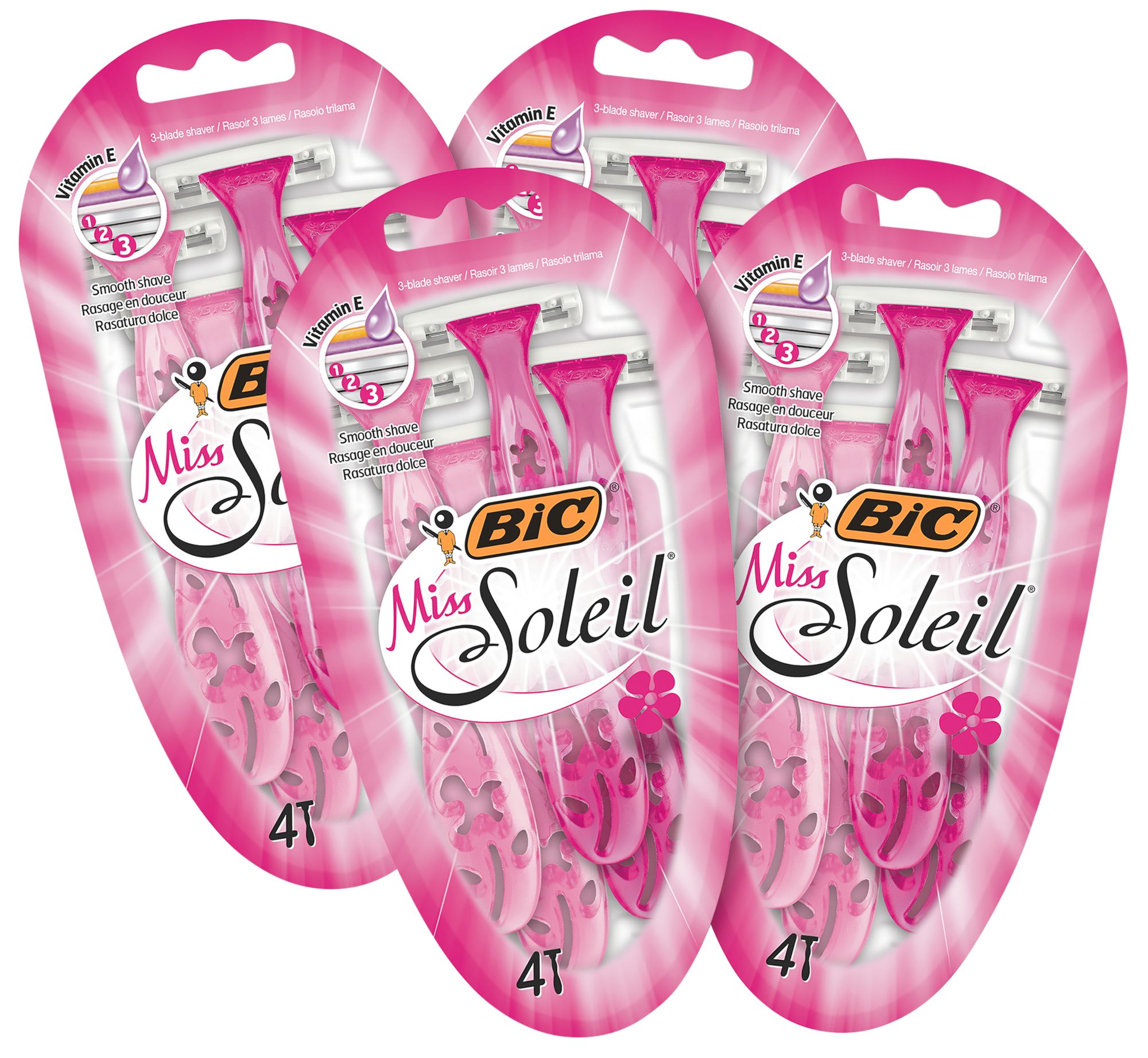 BIC Einwegrasierer BIC Miss Soleil Rasierer Damen, 2 x 8 Einwegrasierer mit je 3 Klingen, 16-tlg.