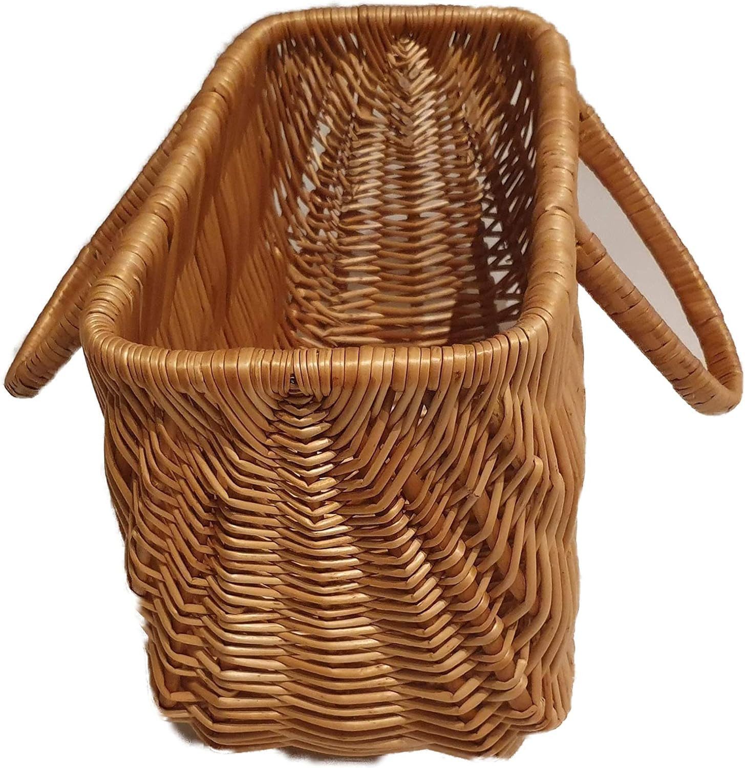 natuleo by pokuc Flaschenkorb Einkaustasche aus Weide Braun 40x20x37 cm Picknikkorb Geflochten – Bild 4 von 5