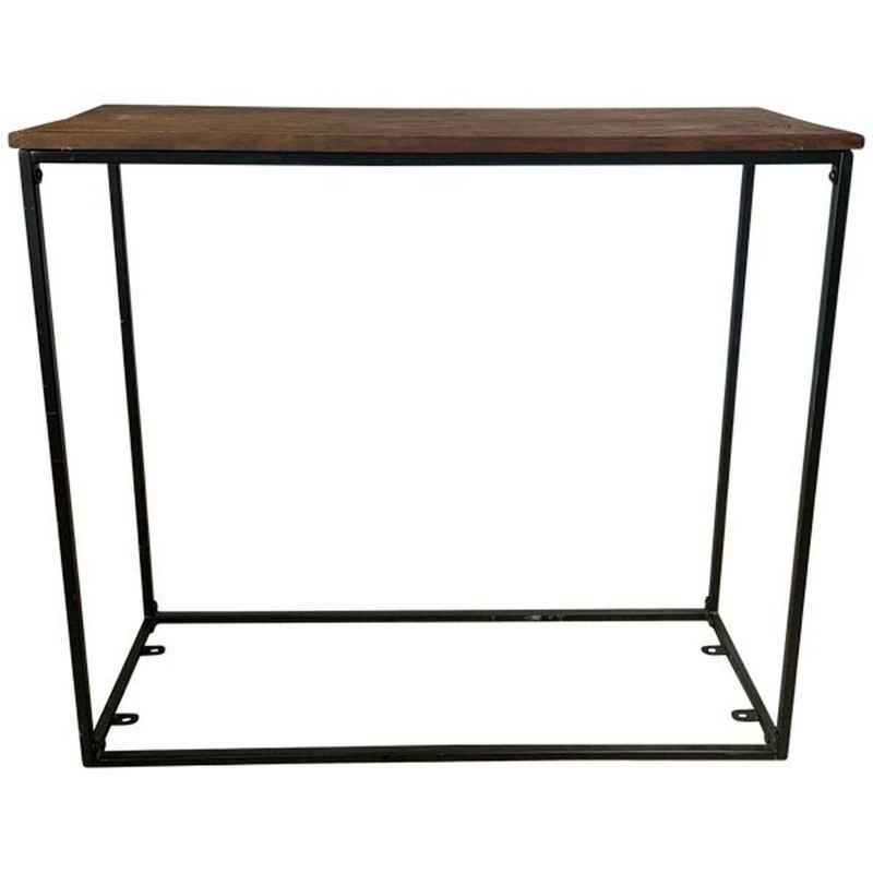 Annimuck Beistelltisch Tisch Puri, braun, Holz/Metall, 90x30x80 cm Kommode Anrichte (1-St)