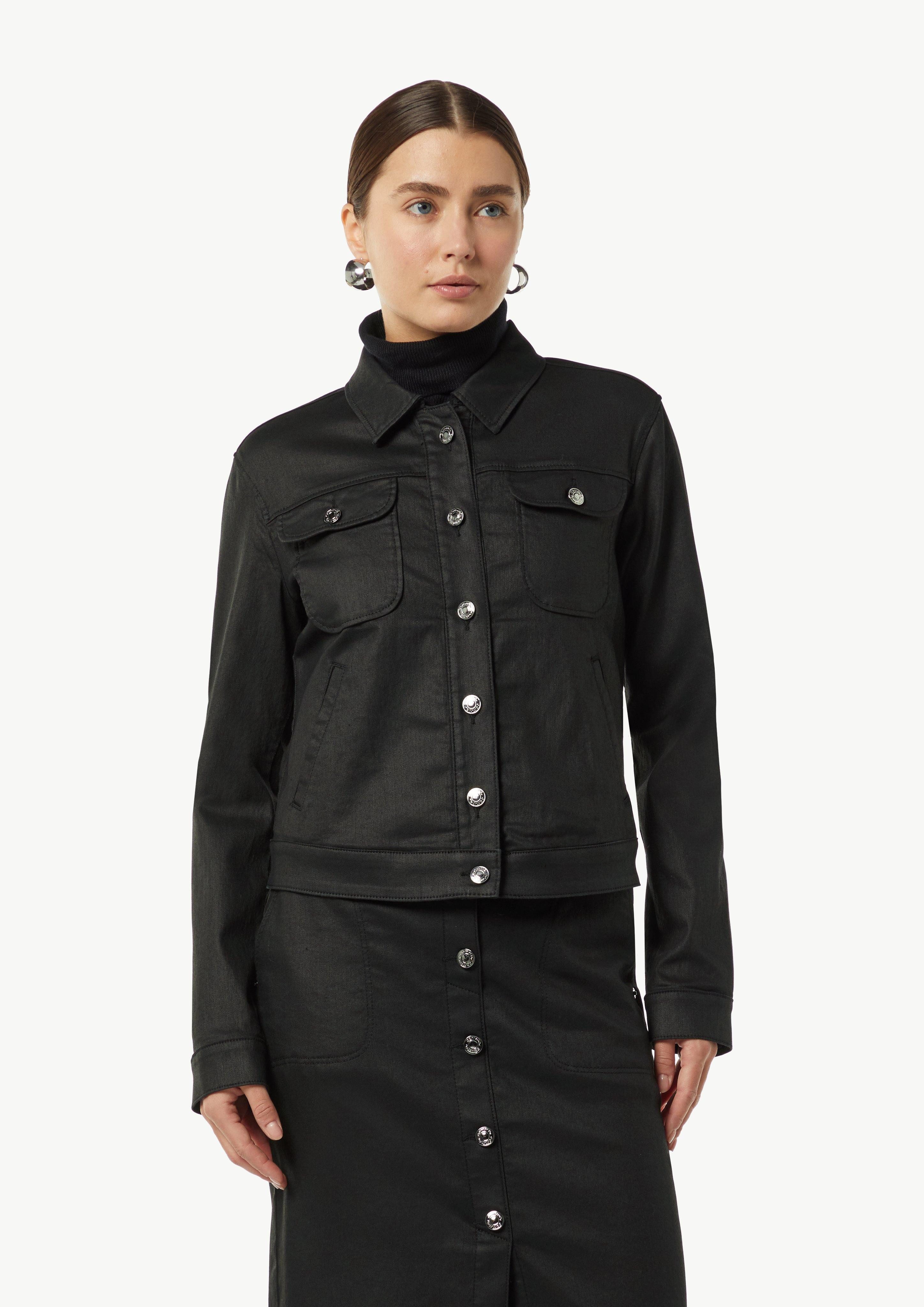 Comma Taillierte Jeansjacke Comma Verkürzte Tweed-Jacke Mit