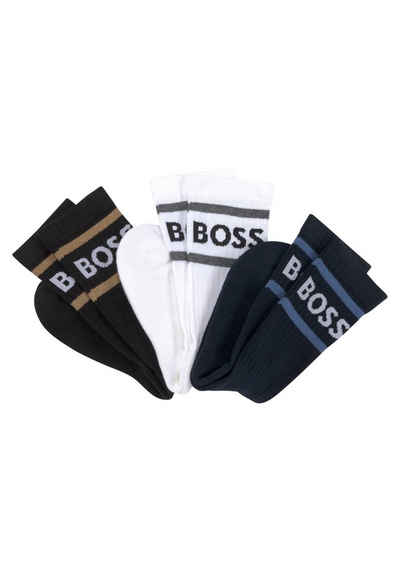 BOSS Socken 3P Rib Stripe CC (Set, 3-Paar) mit sportlichen Streifen