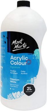 Mont Marte Acrylfarbe Signature Acrylfarbe - Titanweiß -2L Flasche, Brillante Lichtechte Farbe mit großer Deckkraft