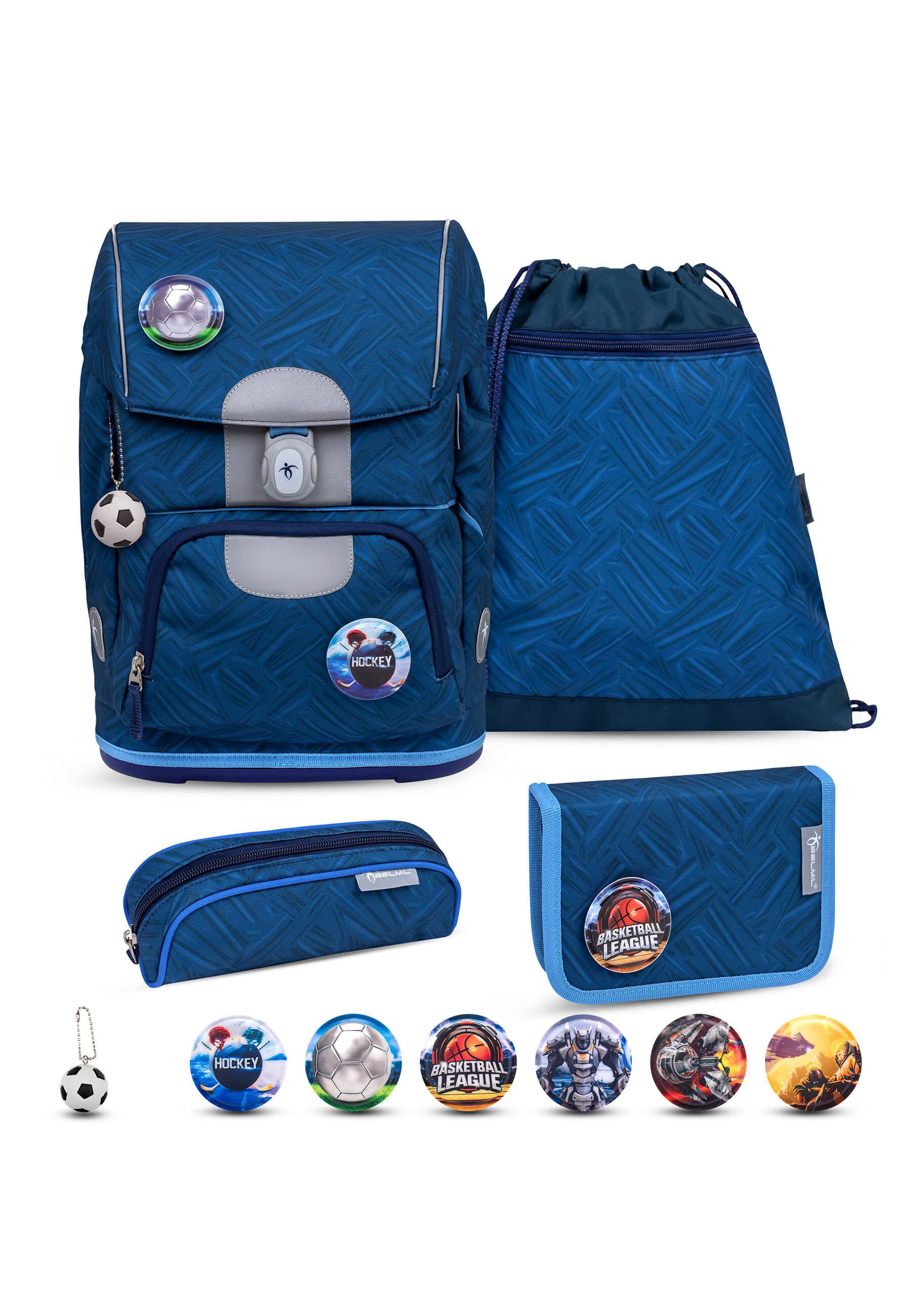 Belmil Schulranzen Motion Rucksack - aus recyceltem Material (5-tlg., Schulranzen Set 5 tlg)