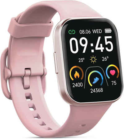 Jugeman Smartwatch (1,69 Zoll, Android, iOS), 25 Sportmodi Fitness Tracker Uhr mit Pulsmesser Schlafmonitor, IP68
