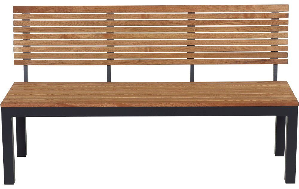 Siena Garden Gartenbank Bozen, 2er Bank, Alu graphit, Robinienholz