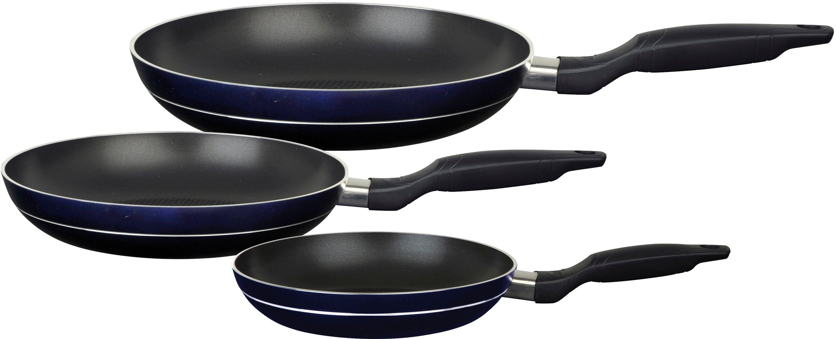 GSW Pfannen-Set Temptura, Aluminium (Set, 3-tlg., 1x Pfanne 20cm, 24cm, 28cm), mehrfache, pflegeleichte Antihaft-Versiegelung, Induktion