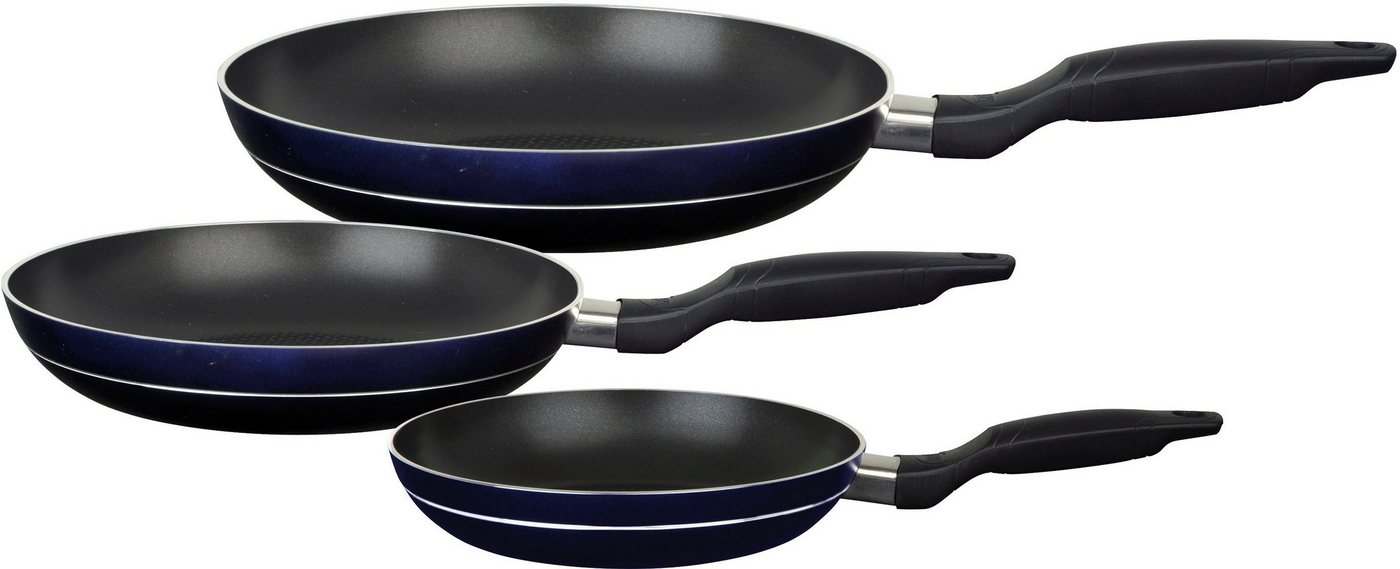 GSW Pfannen-Set Temptura, Aluminium (Set, 3-tlg., 1x Pfanne 20cm, 24cm, 28cm), mehrfache, pflegeleichte Antihaft-Versiegelung, Induktion