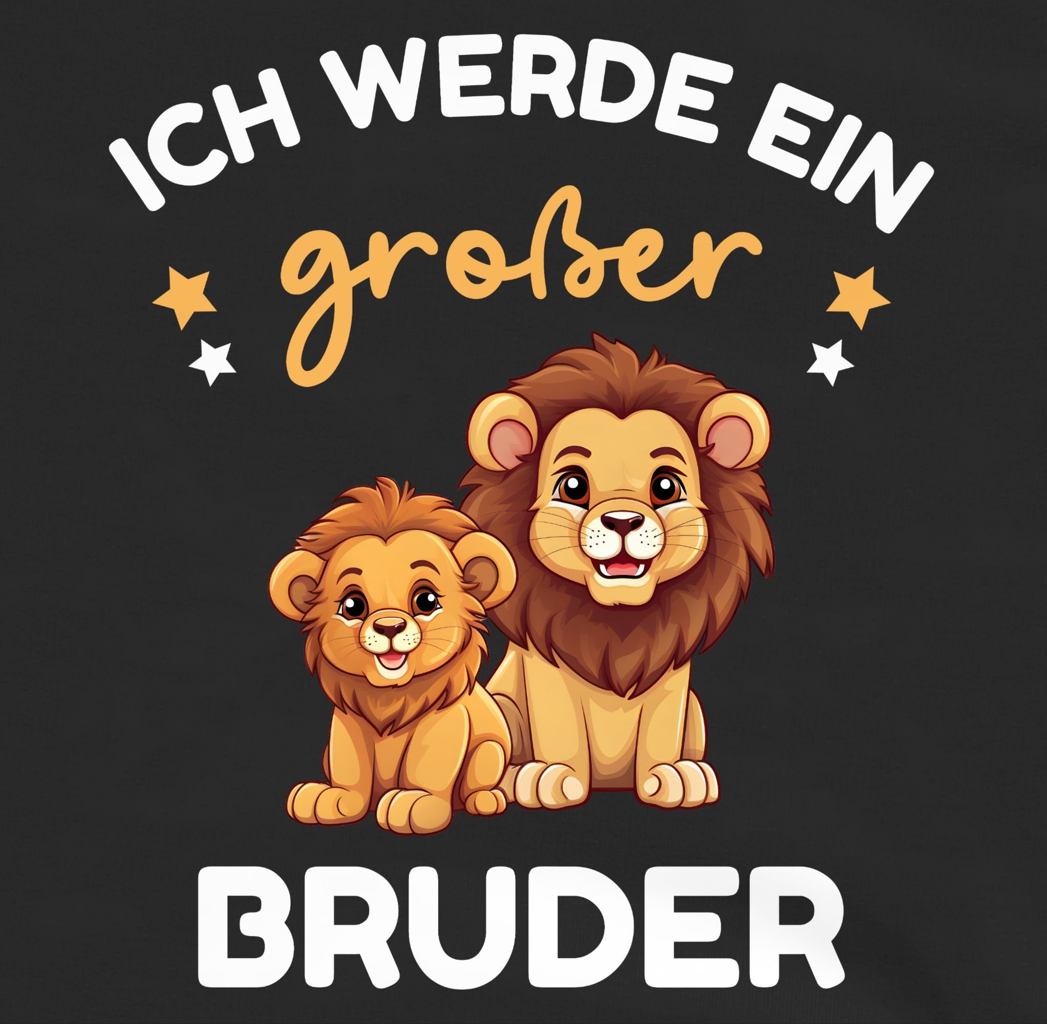 Shirtracer Sweatshirt Ich werde Bruder 3 Bruder Schwarz großer Löwen Großer Geschenk