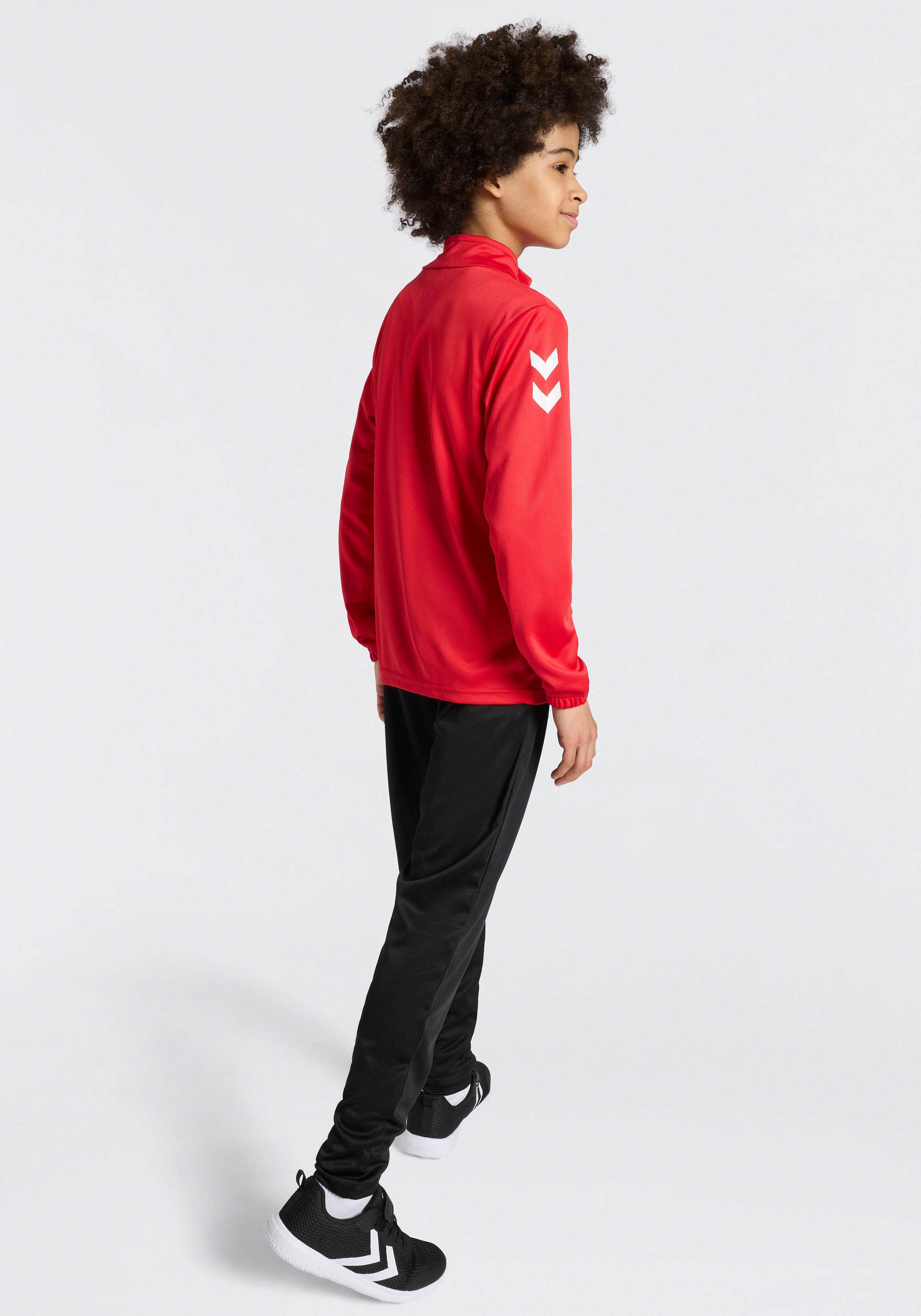 hummel Trainingsanzug HMLLOGO SUIT KIDS (2-tlg), 2-teiliges Set, mit Reißverschluss, pflegeleicht, aus Polyester