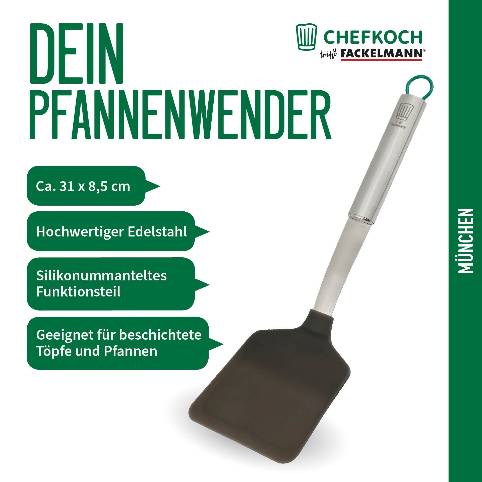 Chefkoch trifft Fackelmann Pfannenwender Bratenwender, Küchenhelfer, Kochutensil