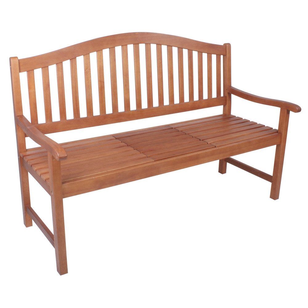 Lomadox Gartenbank HGA-120, Bank mit versenkbarem Tisch, 2/3-Sitzer, Eukalyptusholz geölt