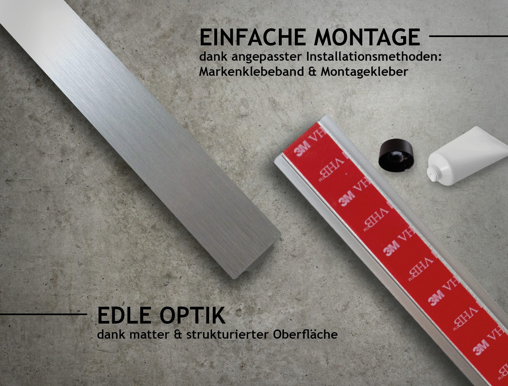Designfabrik Hamburg Hakenleiste ohne Bohren, Küchenleiste selbstklebend, Küchenutensilienhalter, inkl. hochwertigem Markenklebeband