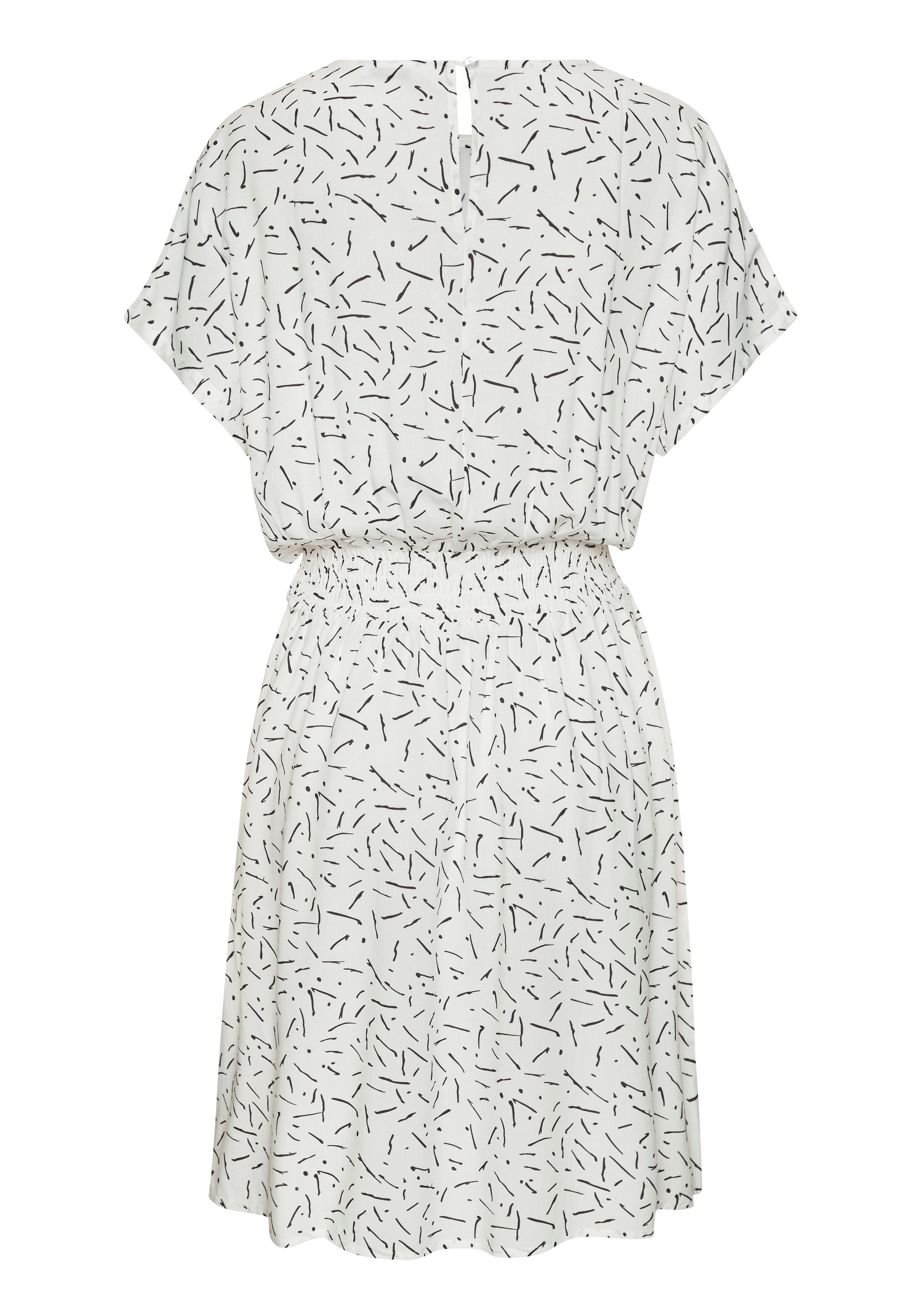 LASCANA Sommerkleid in lässiger Form mit kurzen Ärmeln Webkleid aus Viskose, Viskosekleid mit grafischem Druck, kurzes Kleid – Bild 4 von 5