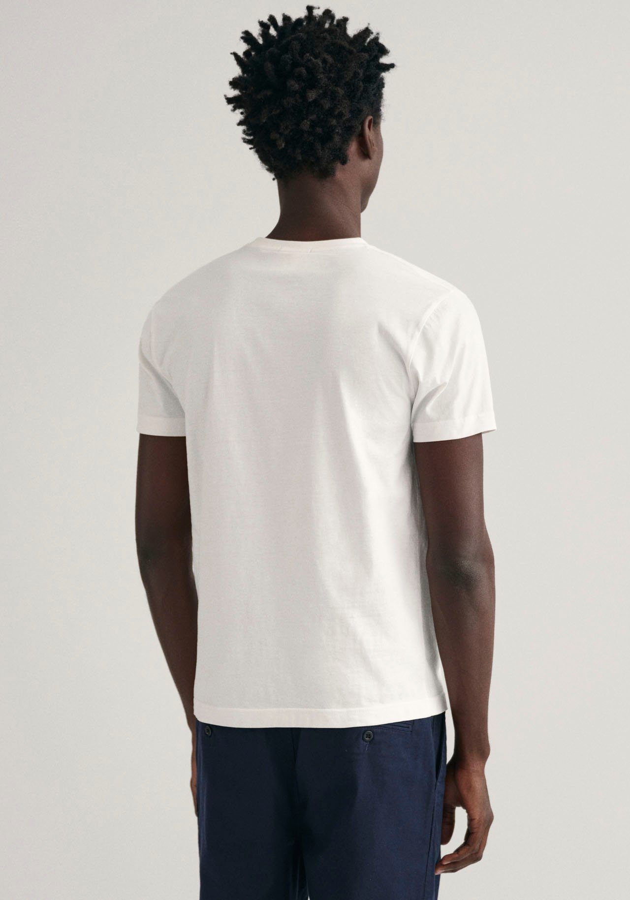 Gant T-Shirt white SS SLIM T-SHIRT Logostickerei Brust auf SHIELD der mit