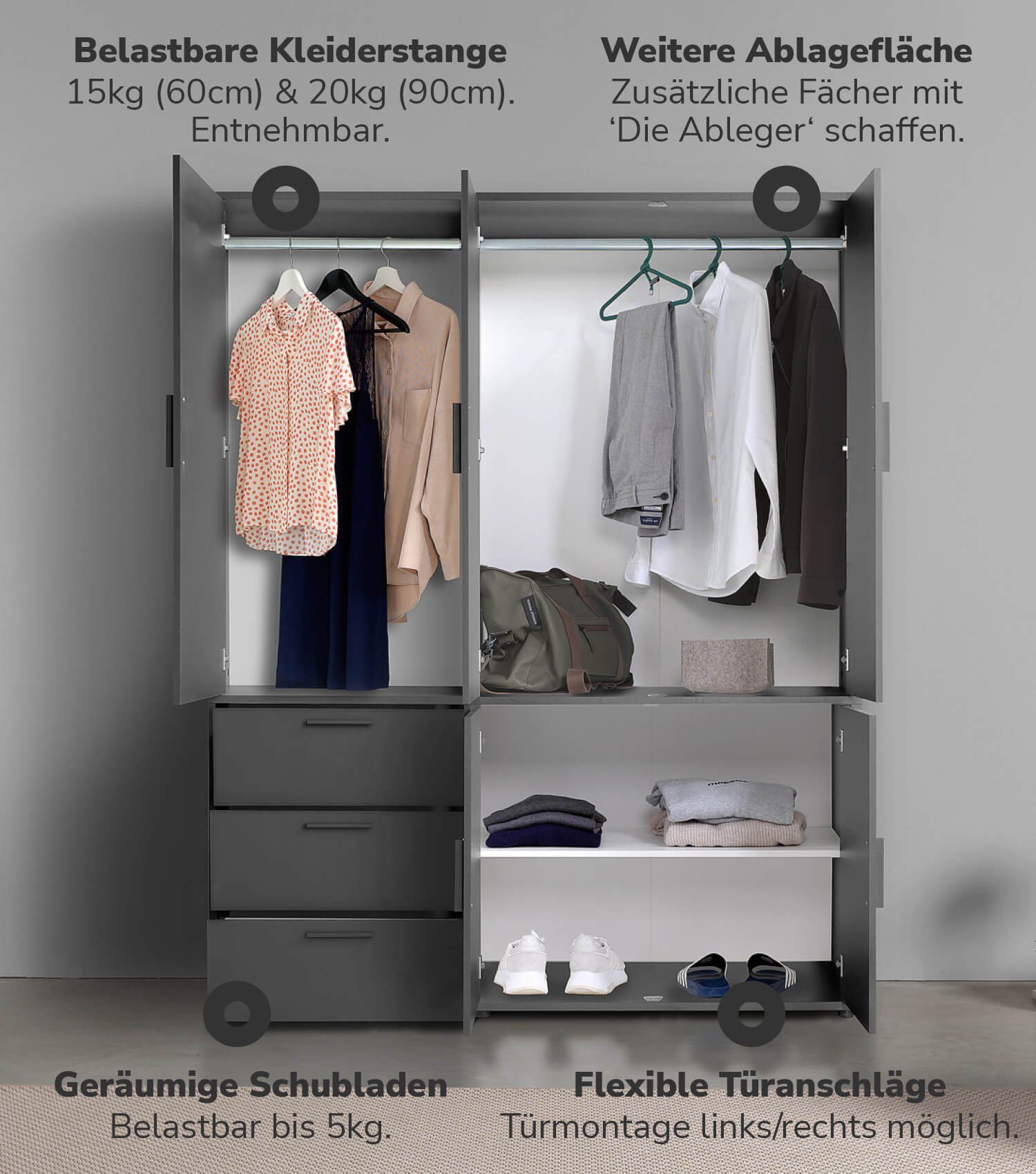 mokebo Kleiderschrank Der Grenzenlose (5-Türig & günstig online kaufen