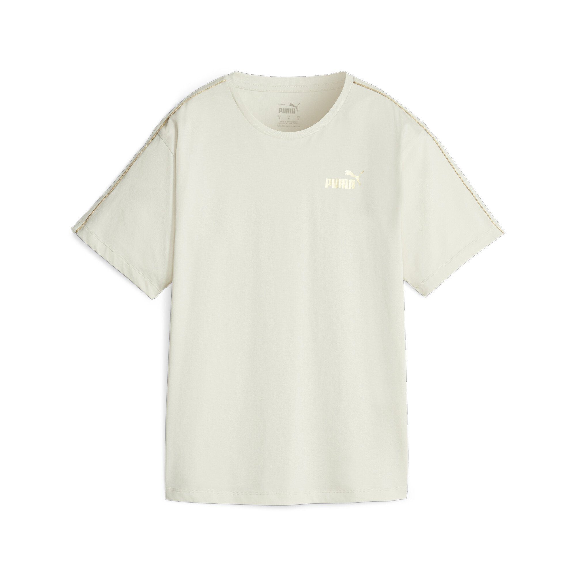 PUMA T-Shirt ESS+ MINIMAL GOLD T-Shirt Damen Alpine Snow White