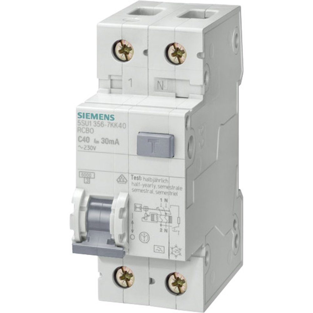 SIEMENS Schalter Siemens 5SU1356-6KK20 FI-Schutzschalter 2polig 20 A 0.03 A 230 V