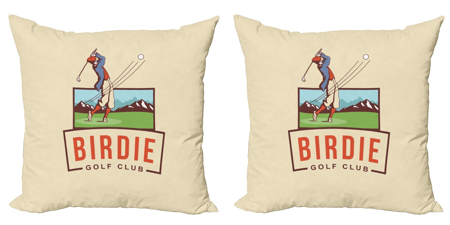 Werbung Birdie Modern Doppelseitiger (2 Kissenbezüge Golf Digitaldruck, Accent Abakuhaus Stück), Golf Club