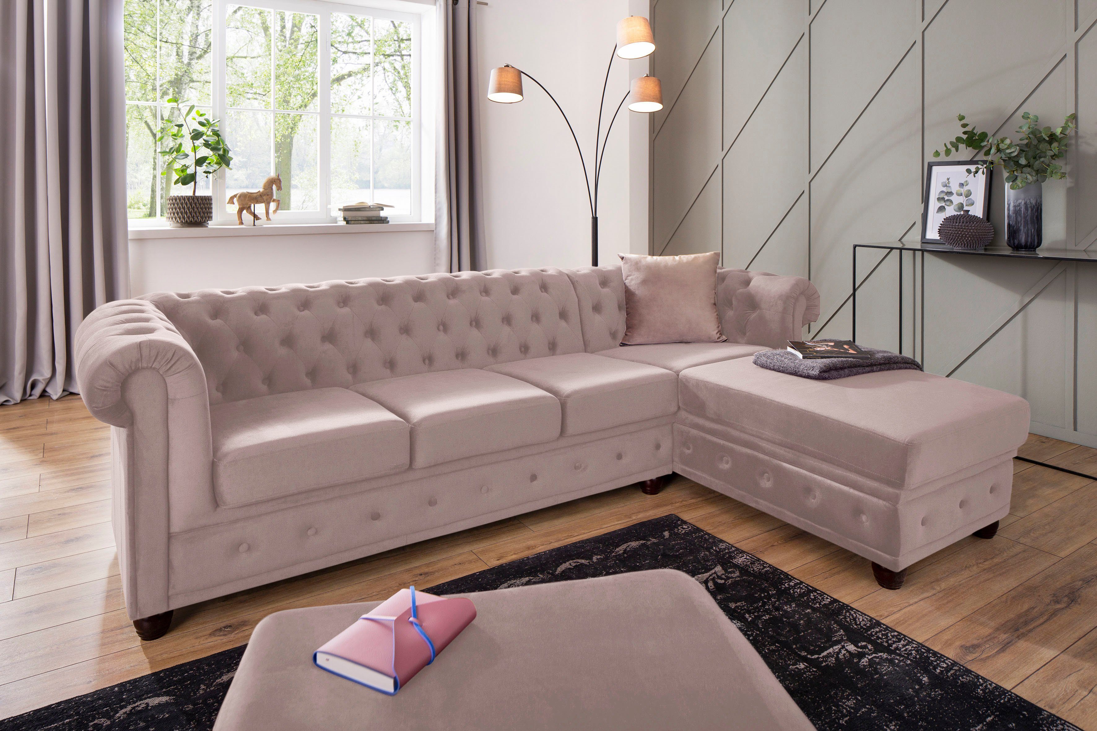 Home affaire Chesterfield-Sofa New Castle L-Form, günstig online kaufen