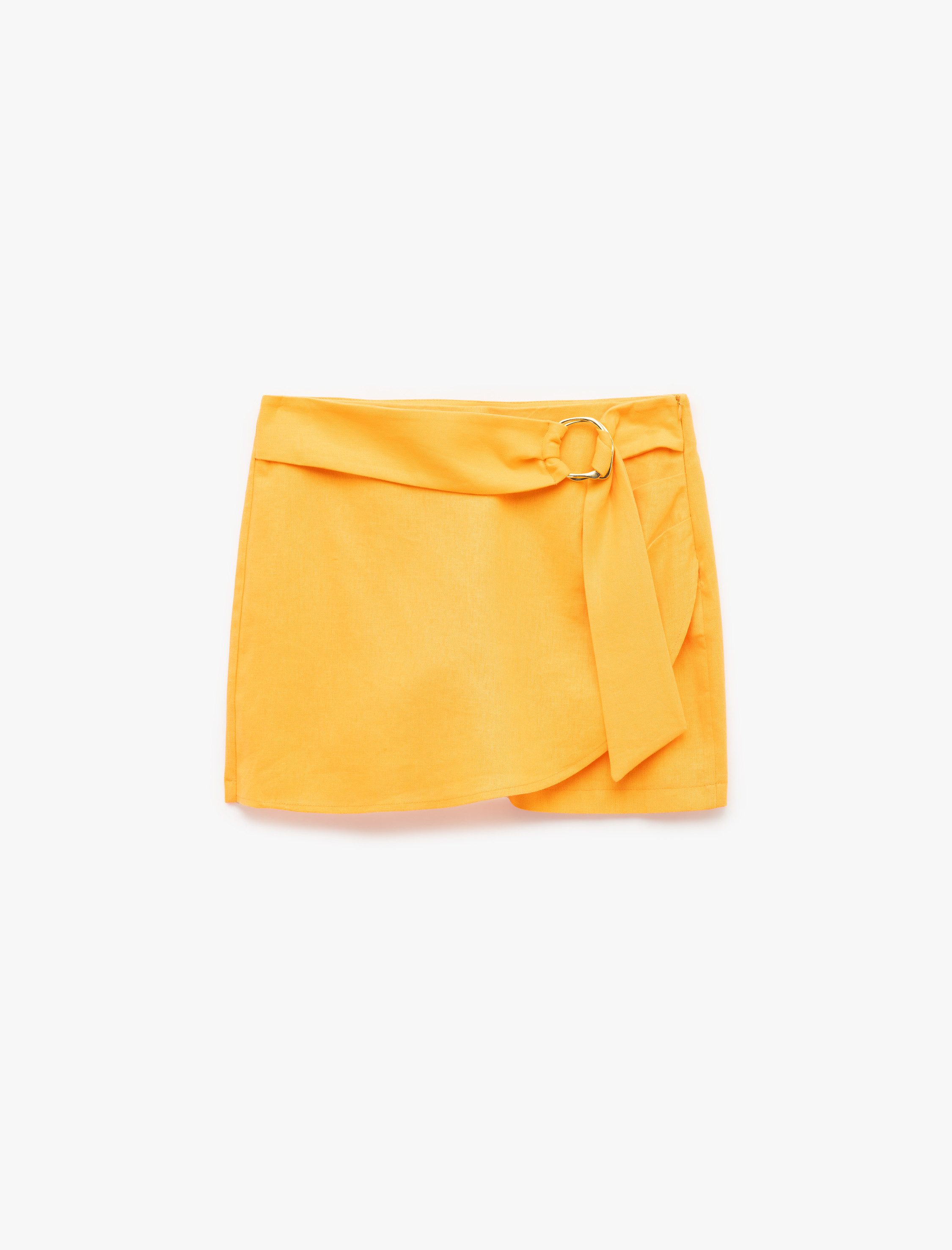 Koton Hosenrock Mini Länge Mit Metall-Accessoires Hosenrock