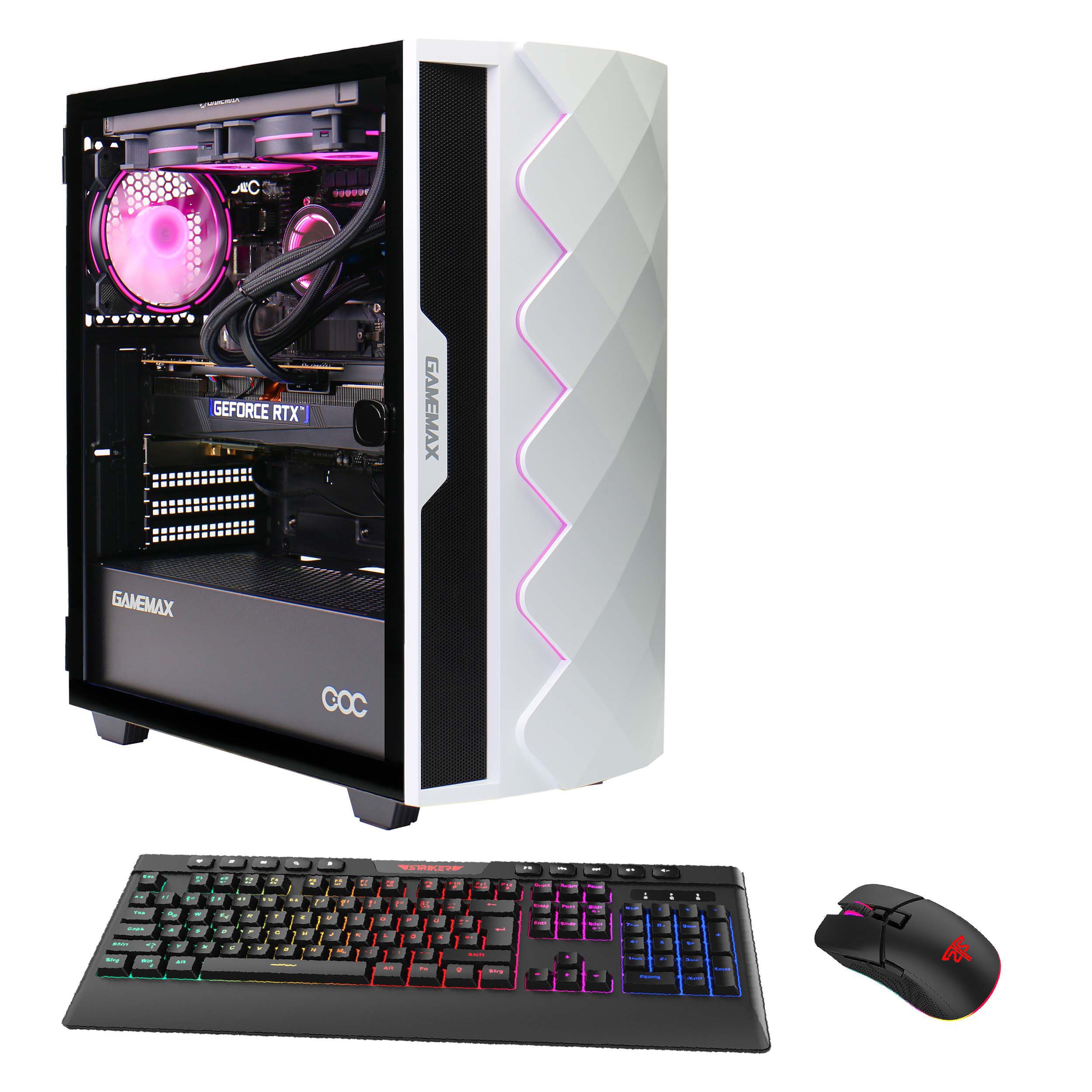 GAMEMAX Gaming-PC (AMD Ryzen 5 5500, GeForce RTX 4060, 16 GB RAM, 1000 GB SSD, Wasserkühlung, Windows 11)