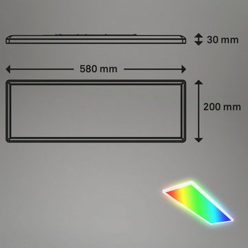 Briloner Leuchten LED Panel 7404016 SLIM, LED fest integriert, Farbwechsler, Kaltweiß, Neutralweiß, Tageslichtweiß, Warmweiß, Deckenlampe, 58x20x3cm, Weiß, 22W, Wohnzimmer, Schlafzimmer, Küche