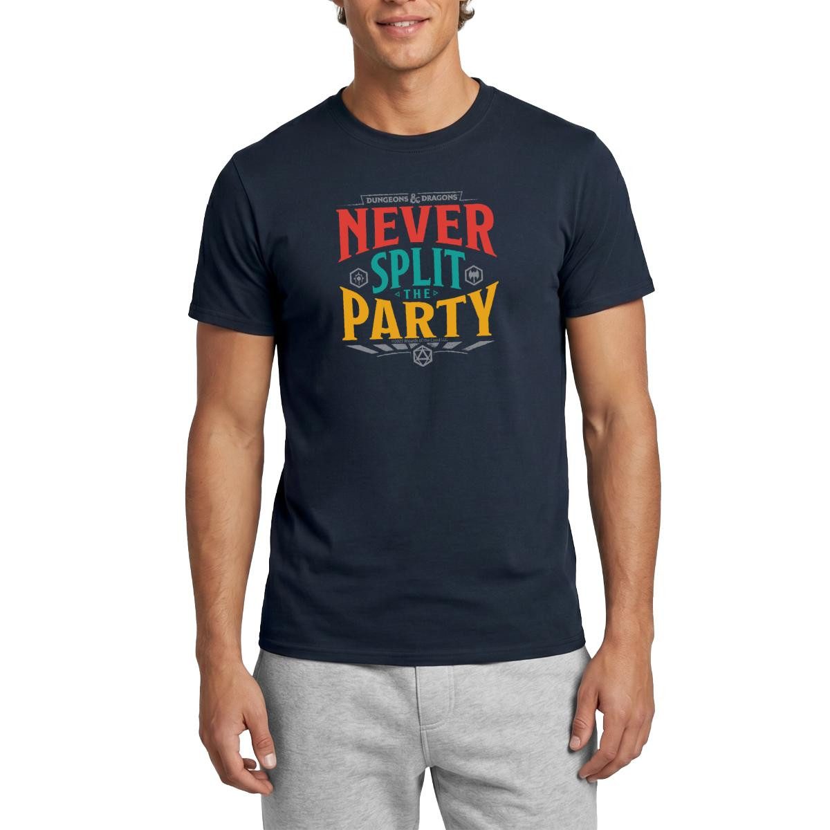 T-Shirt Dungeons And Dragons Never Split The Party Männer T-Shirt