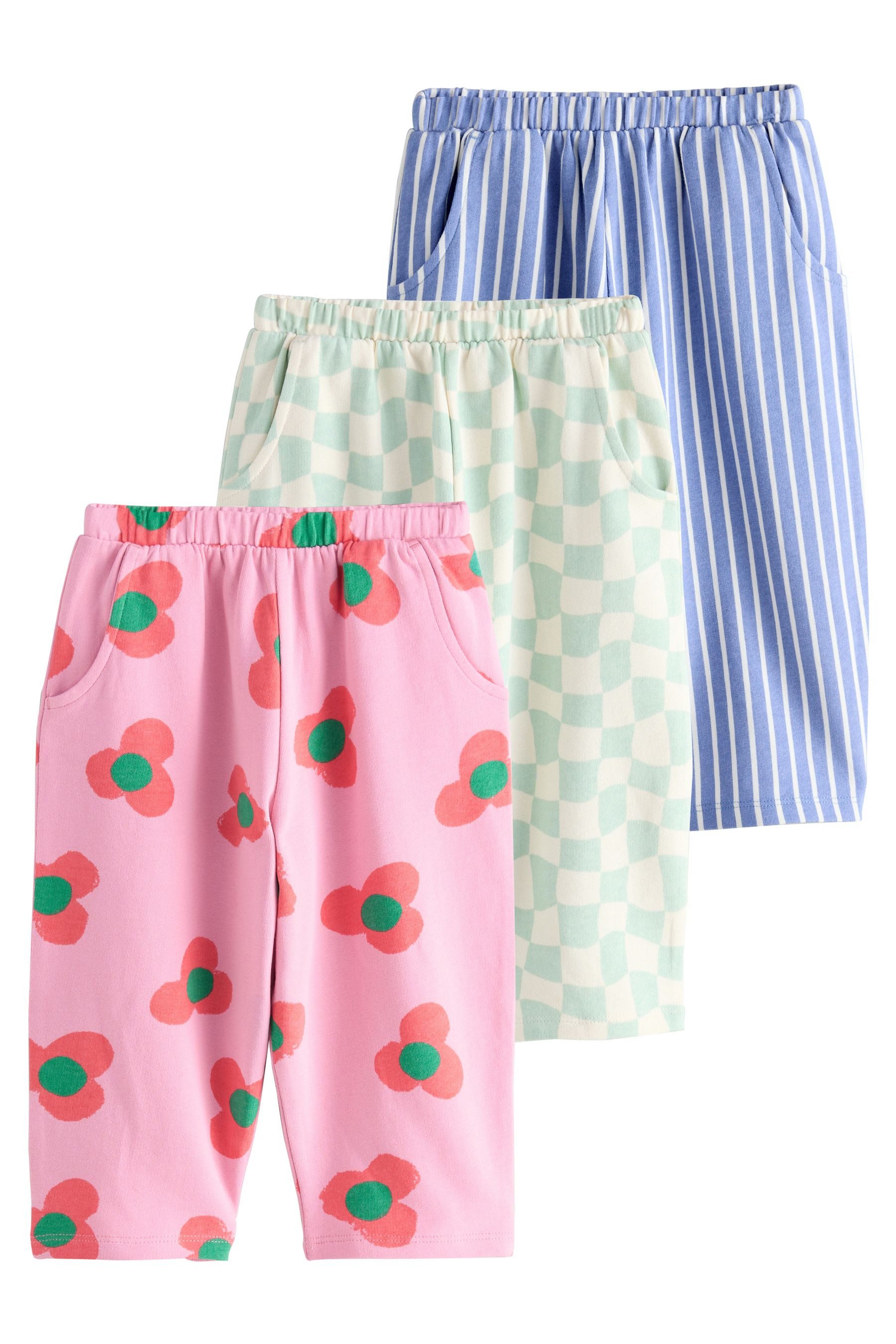 Next Dehnbund-Hose Hose im Barrel-Schnitt, 3er-Pack günstig online kaufen