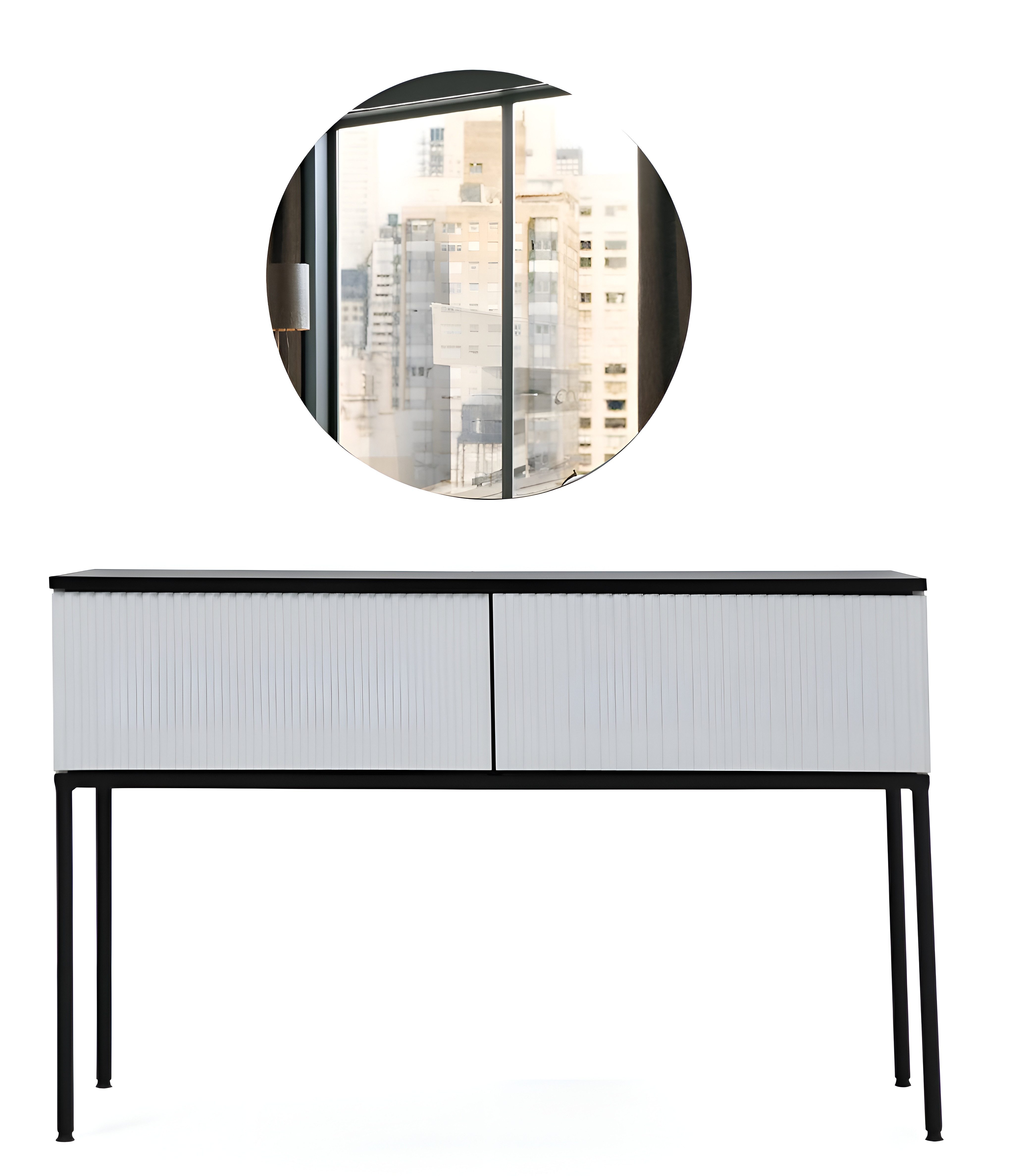 Xlmoebel Schminktisch Make-up Tisch mit Spiegel in Weiß und elegantem Design (2-St., 1x Schminktisch + 1x Spiegel), Hergestellt in Europa