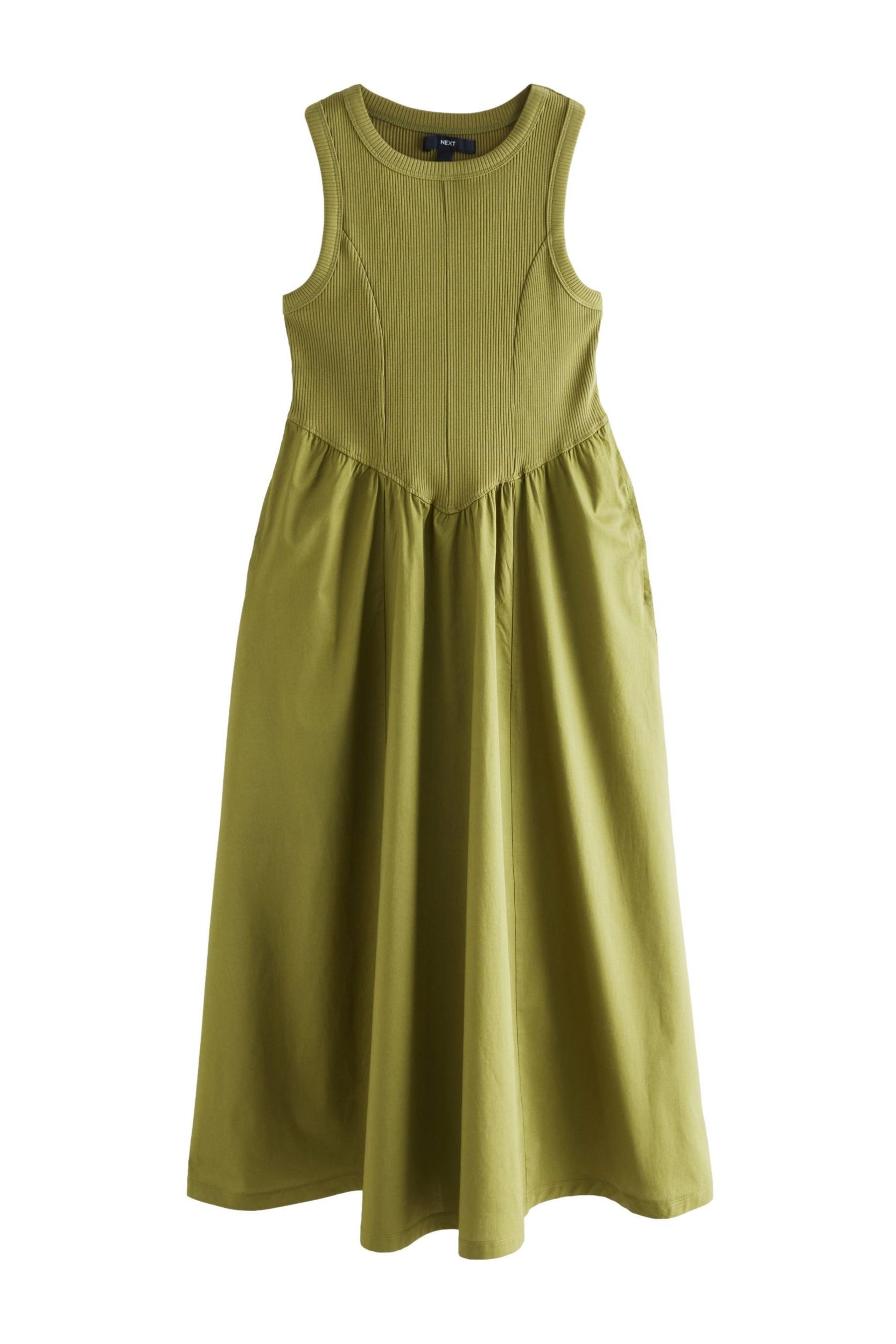 Next Midikleid Ärmelloses Midi-Rippenstrickkleid mit Racerback günstig online kaufen
