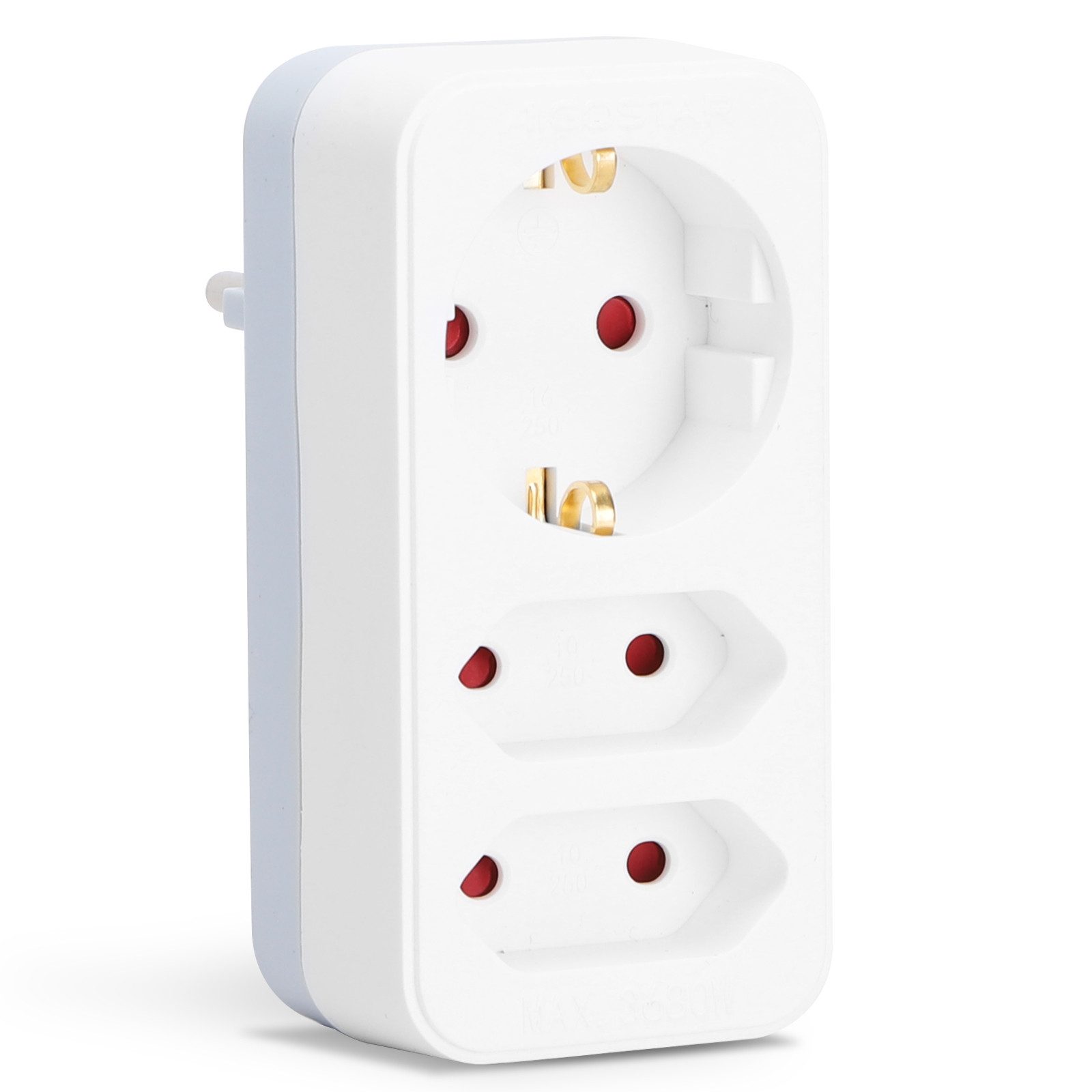 Aigostar Розеткиadapter 3-fach Mehrfachsteckdose Tragbar für Steckdose Mehrfachsteckdose