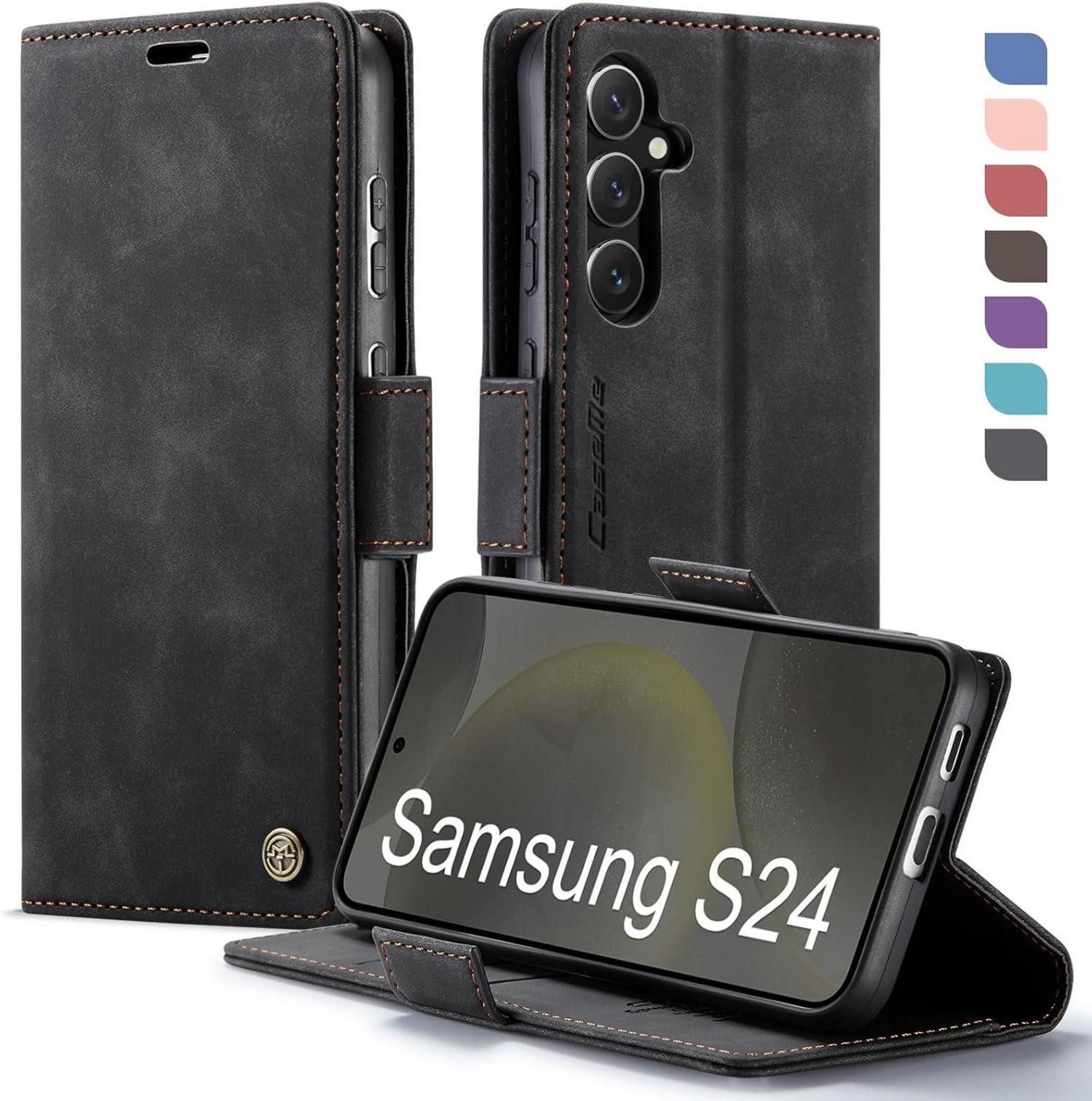 LuxusKollektion Flip Case Samsung Galaxy S24 5G Handyhülle Klappbar PU Lederhülle RFID Schutz