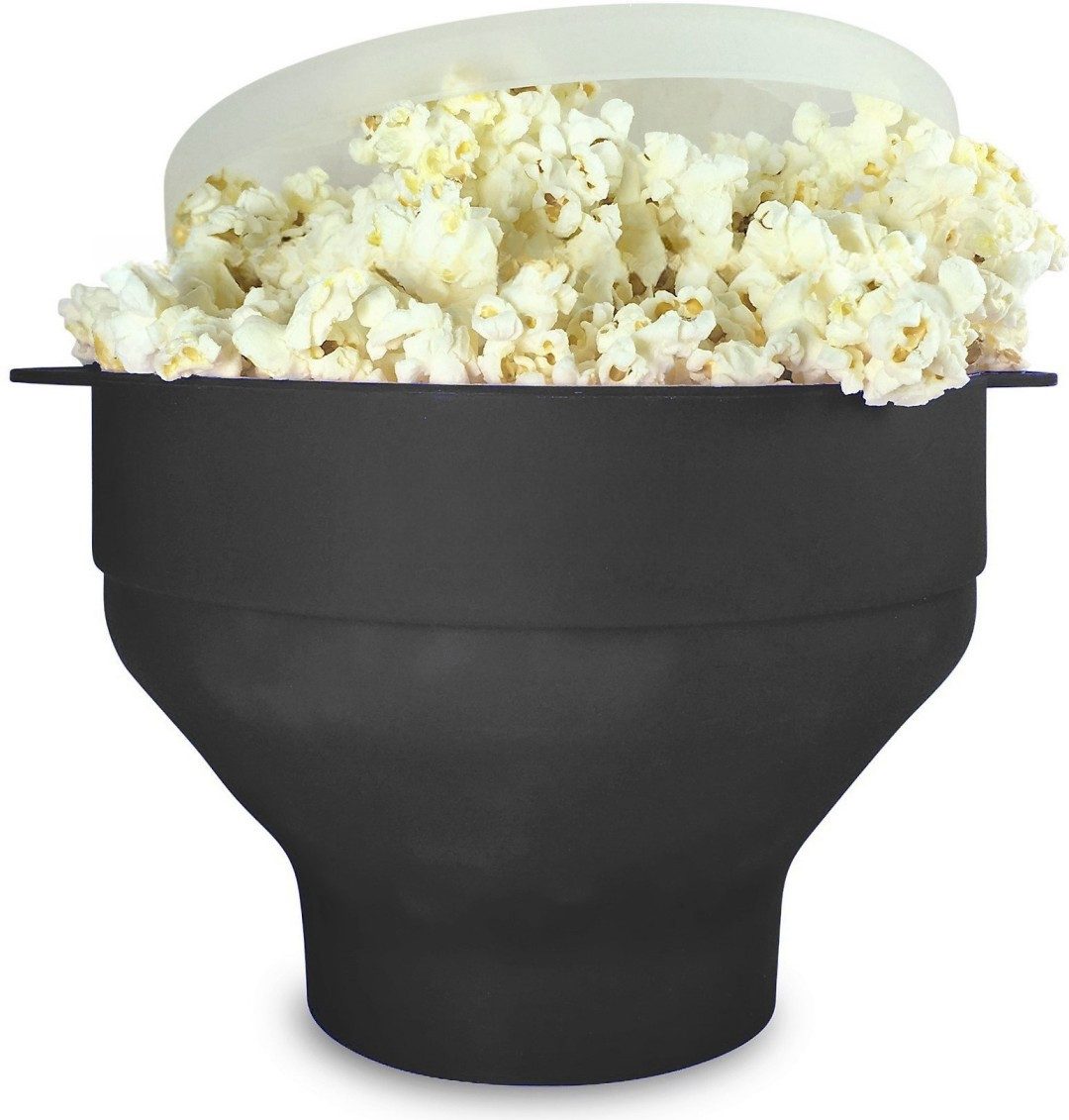 Kityhome Popcornmaschine Zusammenklappbarer Silikon-Popcornbecher für die Mikrowelle (Schwarz), Zusammenklappbar & platzsparend