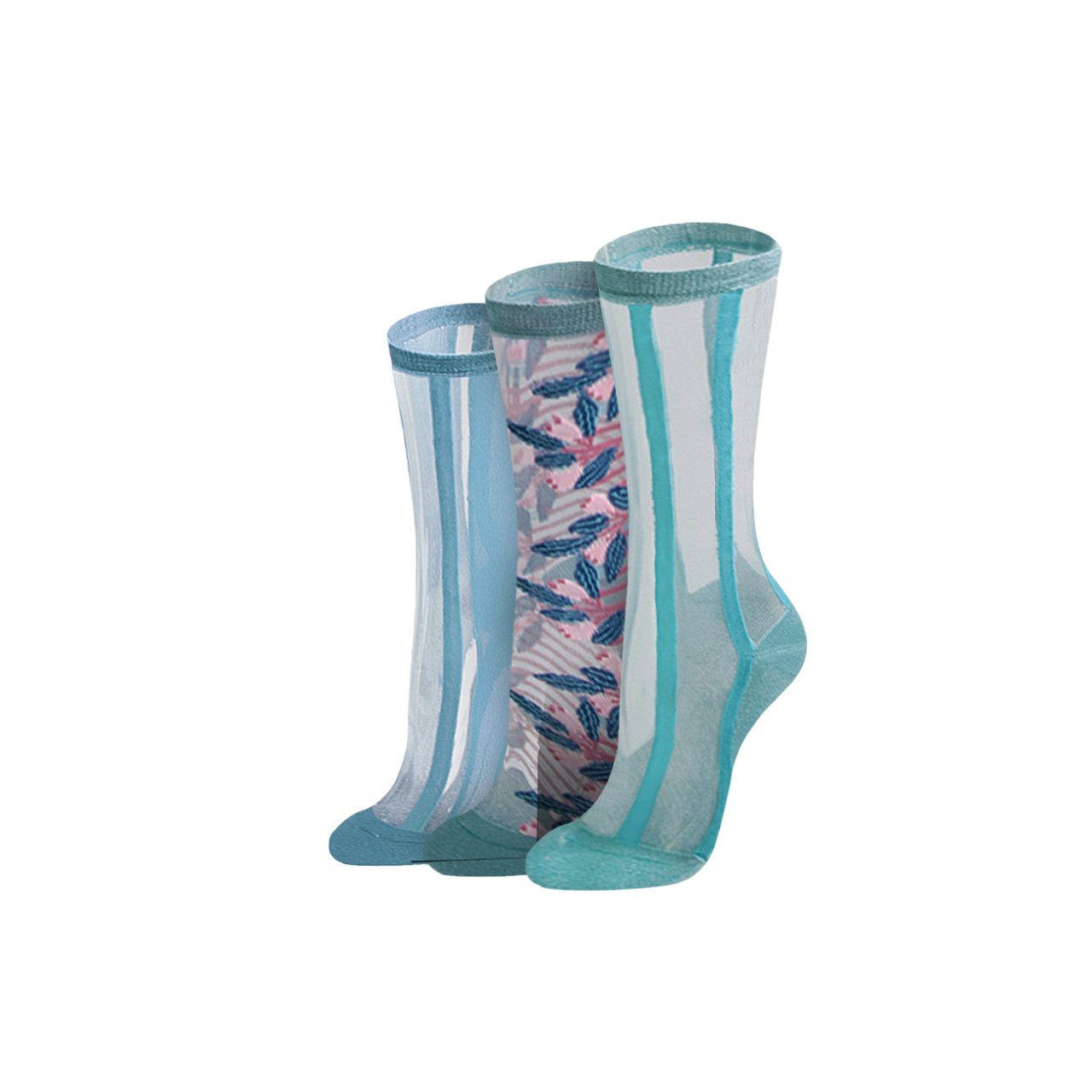 Socken Halbtransparente Socken in 3er-Pack in mehrfarbig