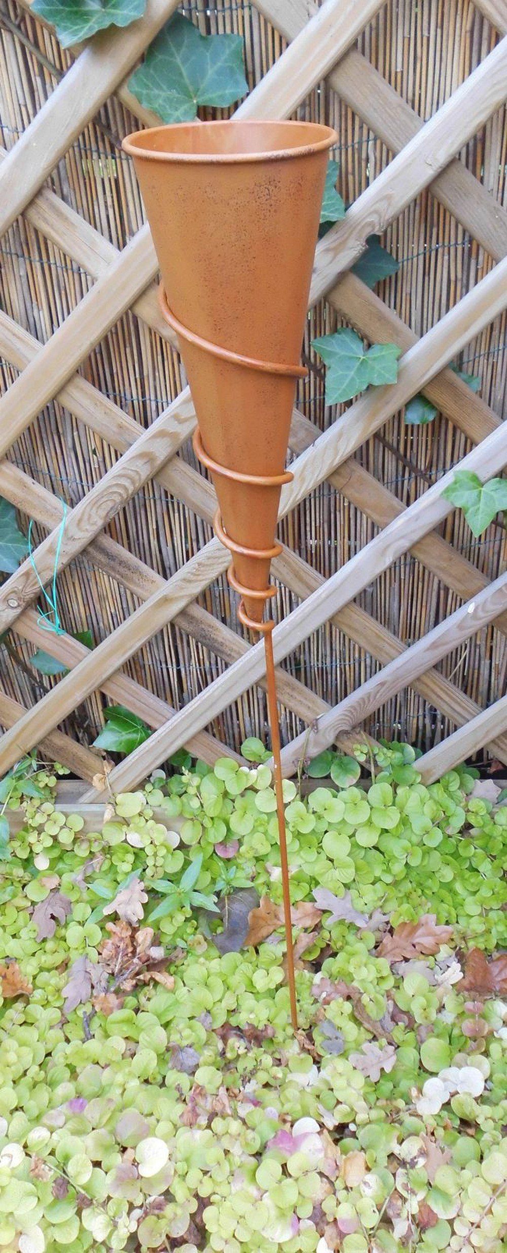 Deko-Impression Gartenstecker Konus am Stab Gartenstab Windlicht Gartenstecker Eisen Rost 90 cm (1-St)