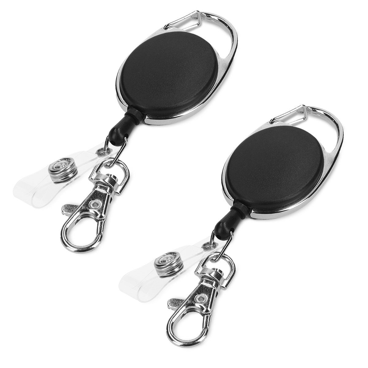 kwmobile Schlüsseltasche 2x Jojo mit Ausweis Clip - Schlüsselanhänger ausziehbar - Kartenhalter (2-tlg), Schlüssel Jojo Ausweis Clip