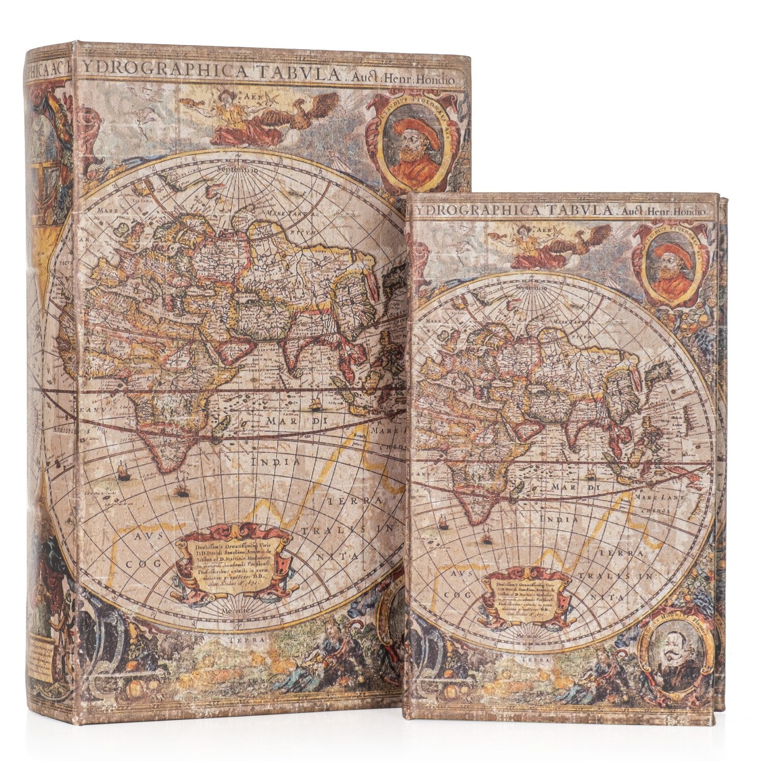 Moritz Etui Buchhüllen Set Weltkarte 1633 2-teilig mit Geheimfach
