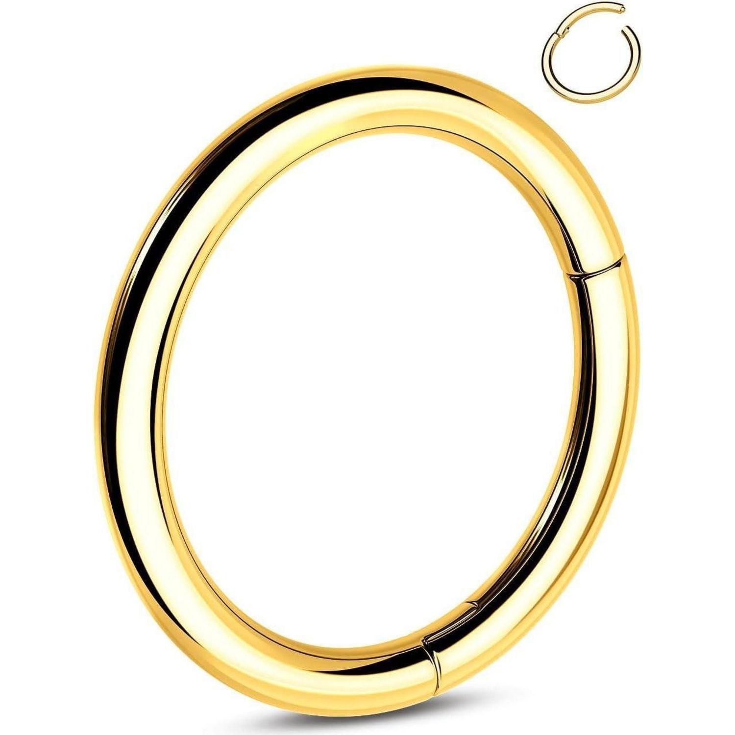 Nasenpiercing 16G Titan Nasenpiercing Ring 8mm Clicker Helix Piercing Gold