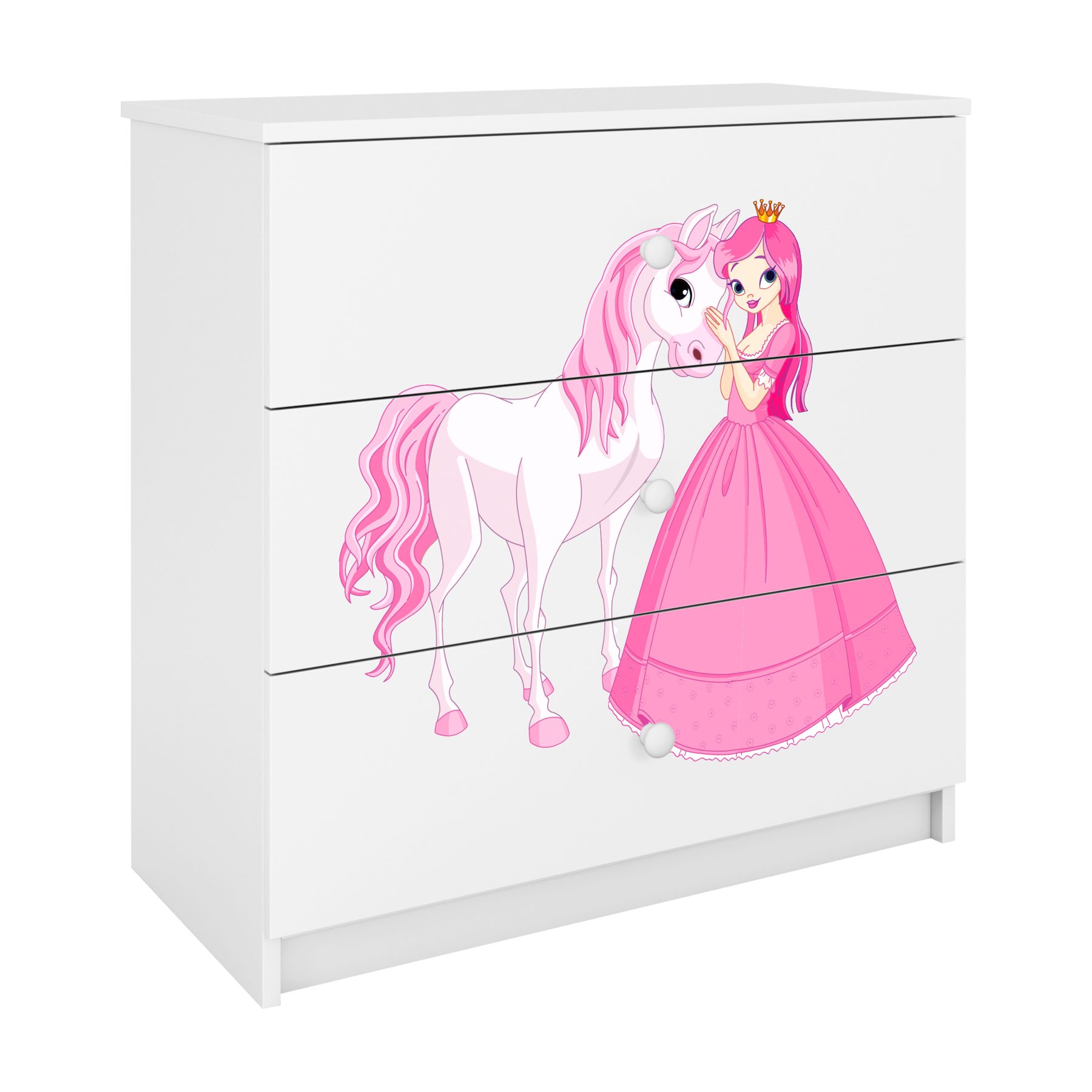 Raumhirsch Furniture Kinderregal Kinderkommode mit Motiven für Mädchen, Spielzeugregal mit Schubladen - Kinderzimmermöbel, stabile Konstruktion, kindgerecht, verschiedene Farben & Designs