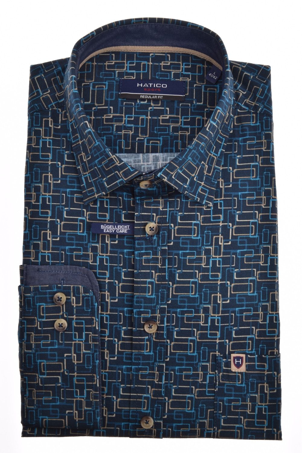 Pure Langarmhemd HATICO- Sport Hemd Regular Fit Lan