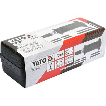 Yato Schraubendreher Hand-Schlagschrauber 1, 2 Zoll mit 6 Bits YT-28003 Handschlagschrauber, (7-tlg. im Koffer)