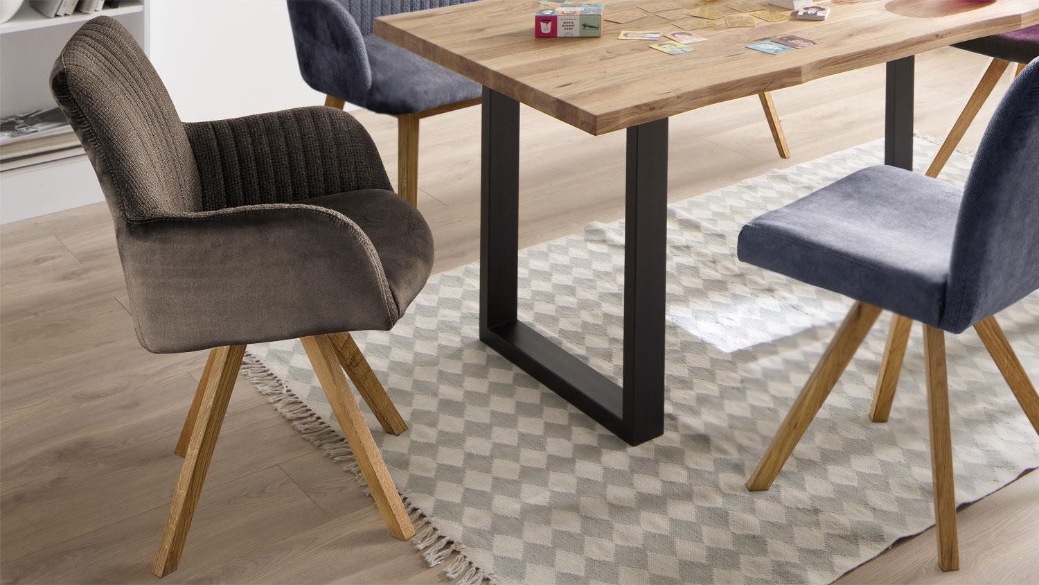 MCA furniture Armlehnstuhl Armlehnenstuhl Oklahoma Polsterstuhl Webstoff cappuccino