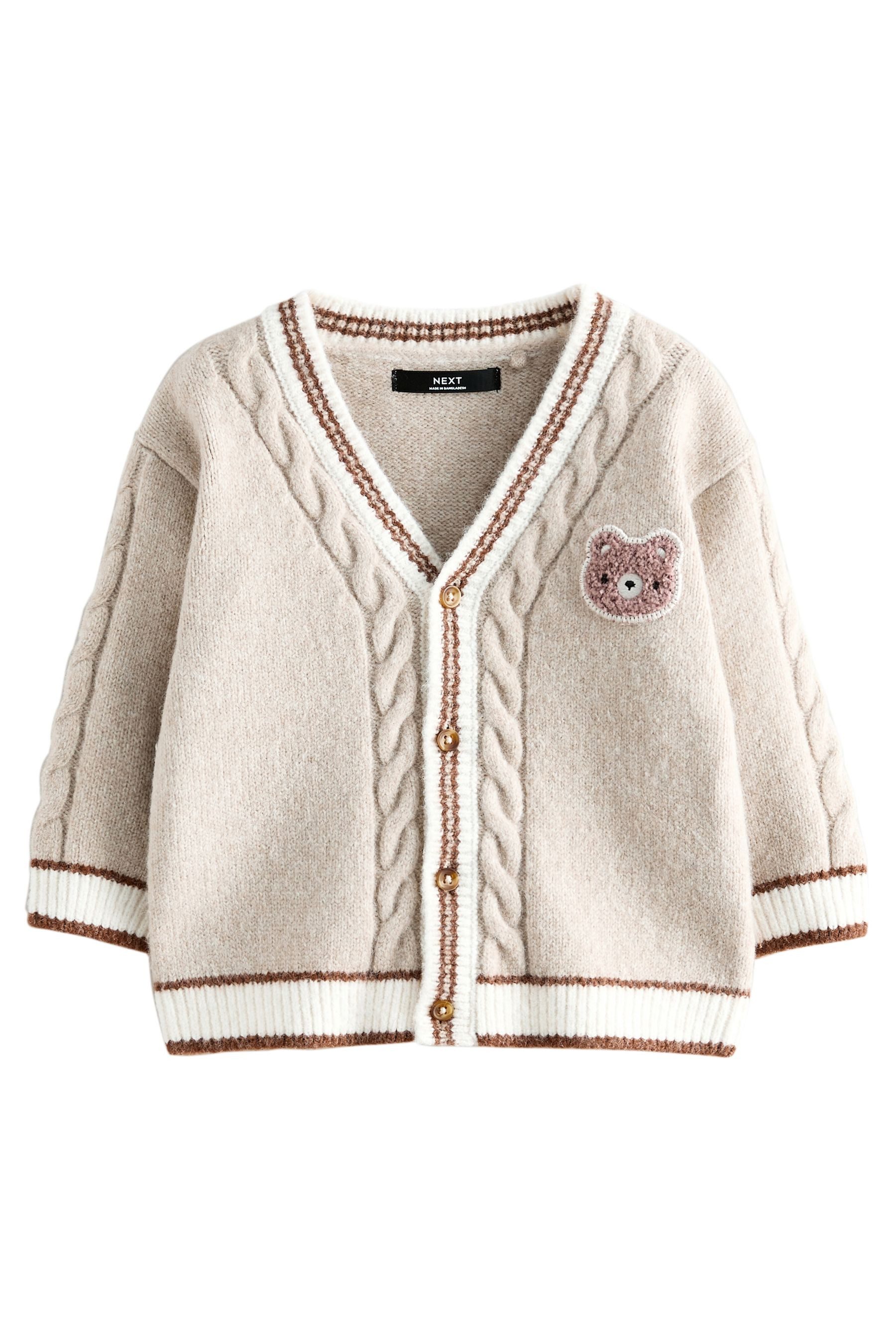 Next Strickjacke Strickjacke aus 100 % Baumwolle mit Figuren (1-tlg)