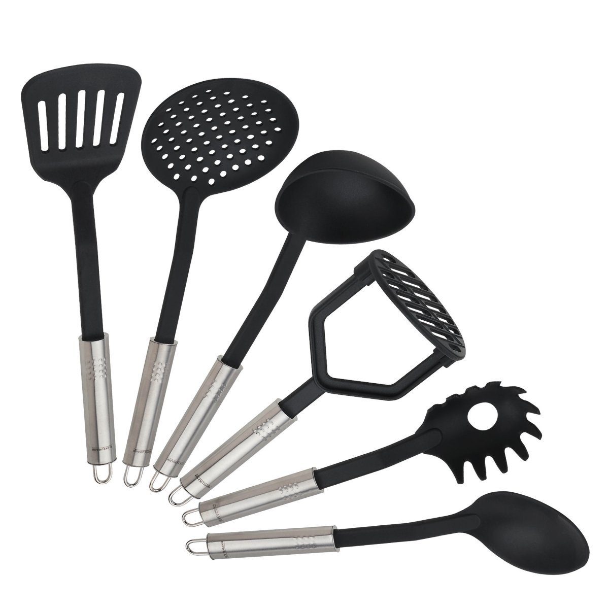FACKELMANN Kochbesteck-Set Ovalgriff Küchenhelfer-Set, Edelstahl/Kunststoff