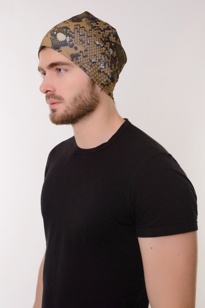 Triton Gear Beanie Mütze "ELASTIC" (Lycra) für Jagd, Angeln und Outdoor Beige | Beanies