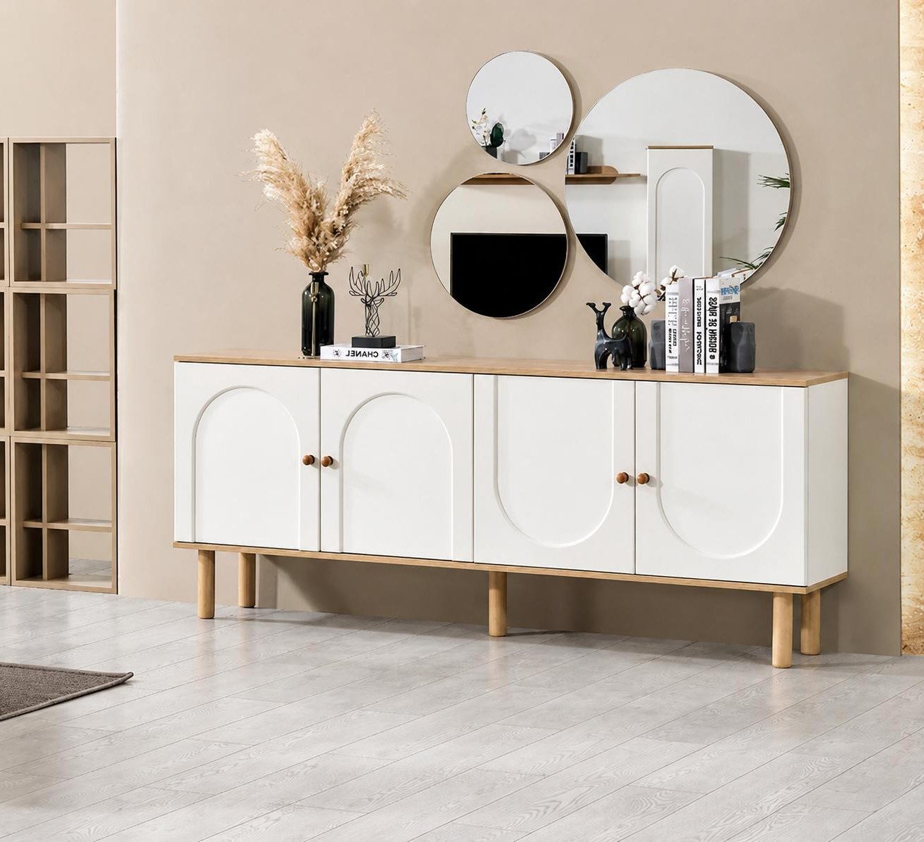 Xlmoebel Wandspiegel Drei runde Wandspiegel im modernen, minimalistischen Stil, Made in Europa
